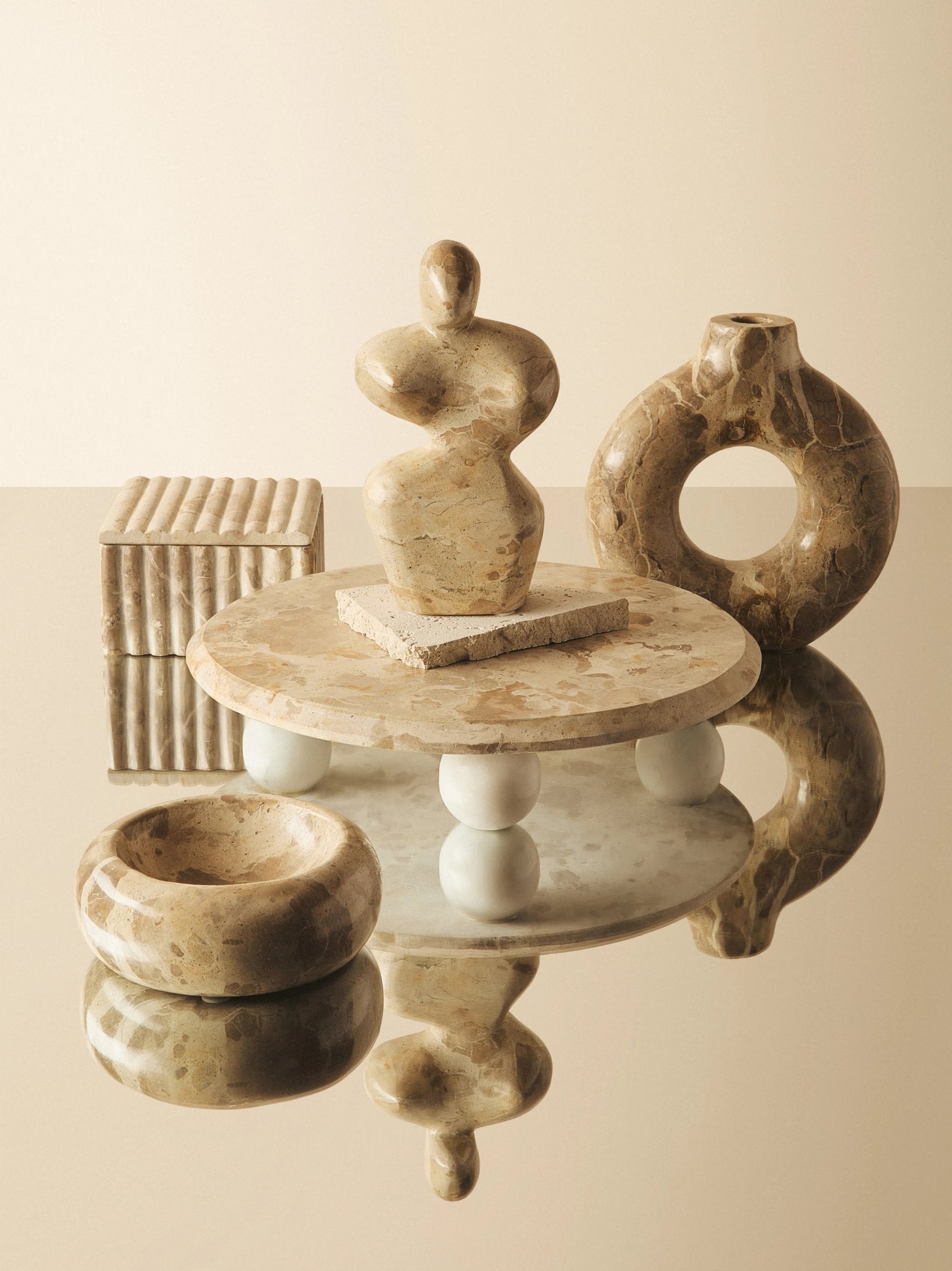Cacao Chocolate Marble Abstract Sculpture