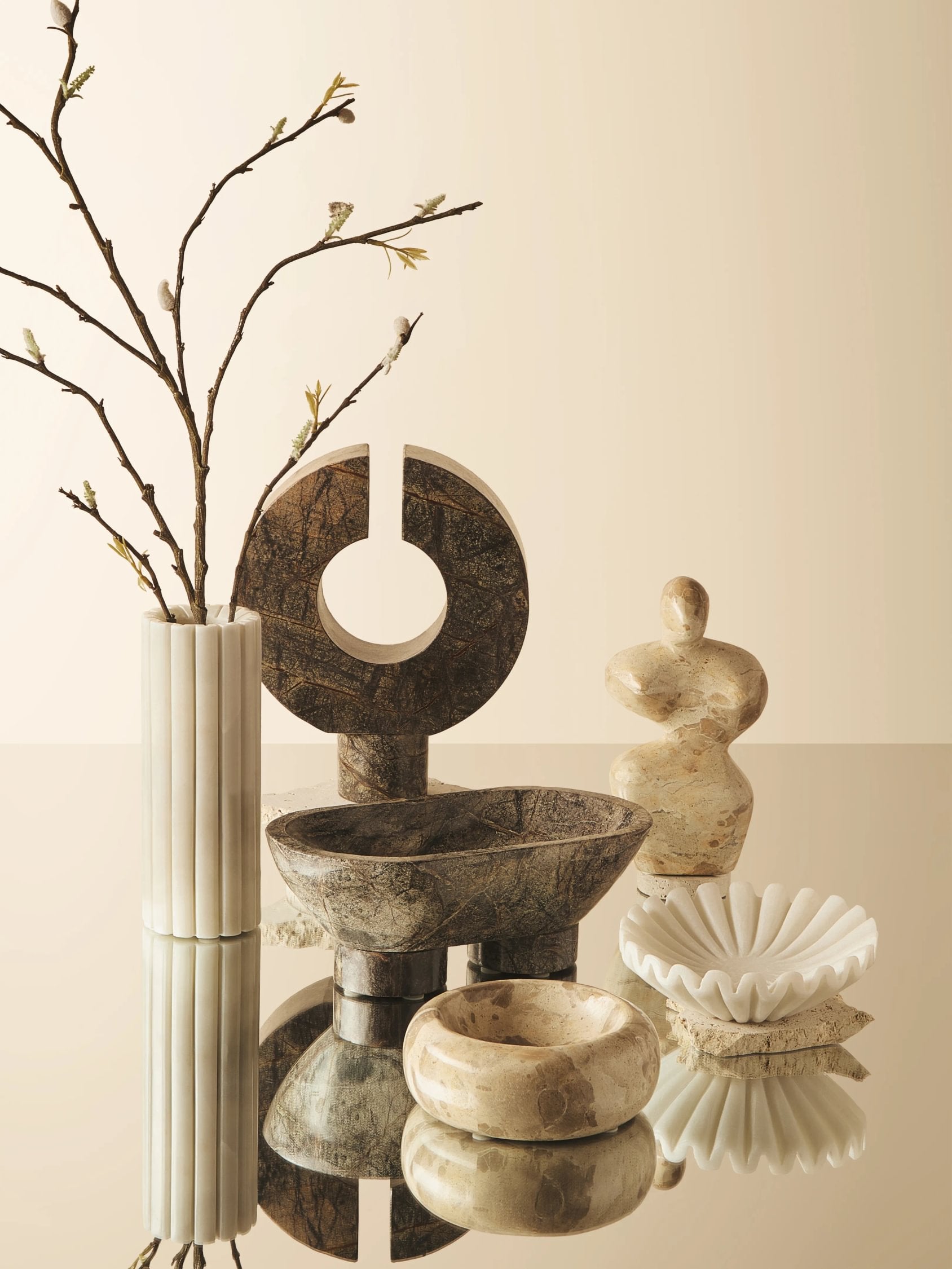 Cacao Chocolate Marble Abstract Sculpture