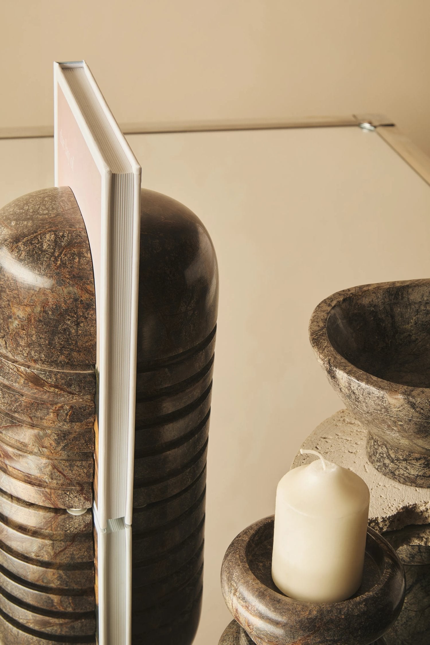 Set of 2 Sylvan Forest Green Marble Bookends
