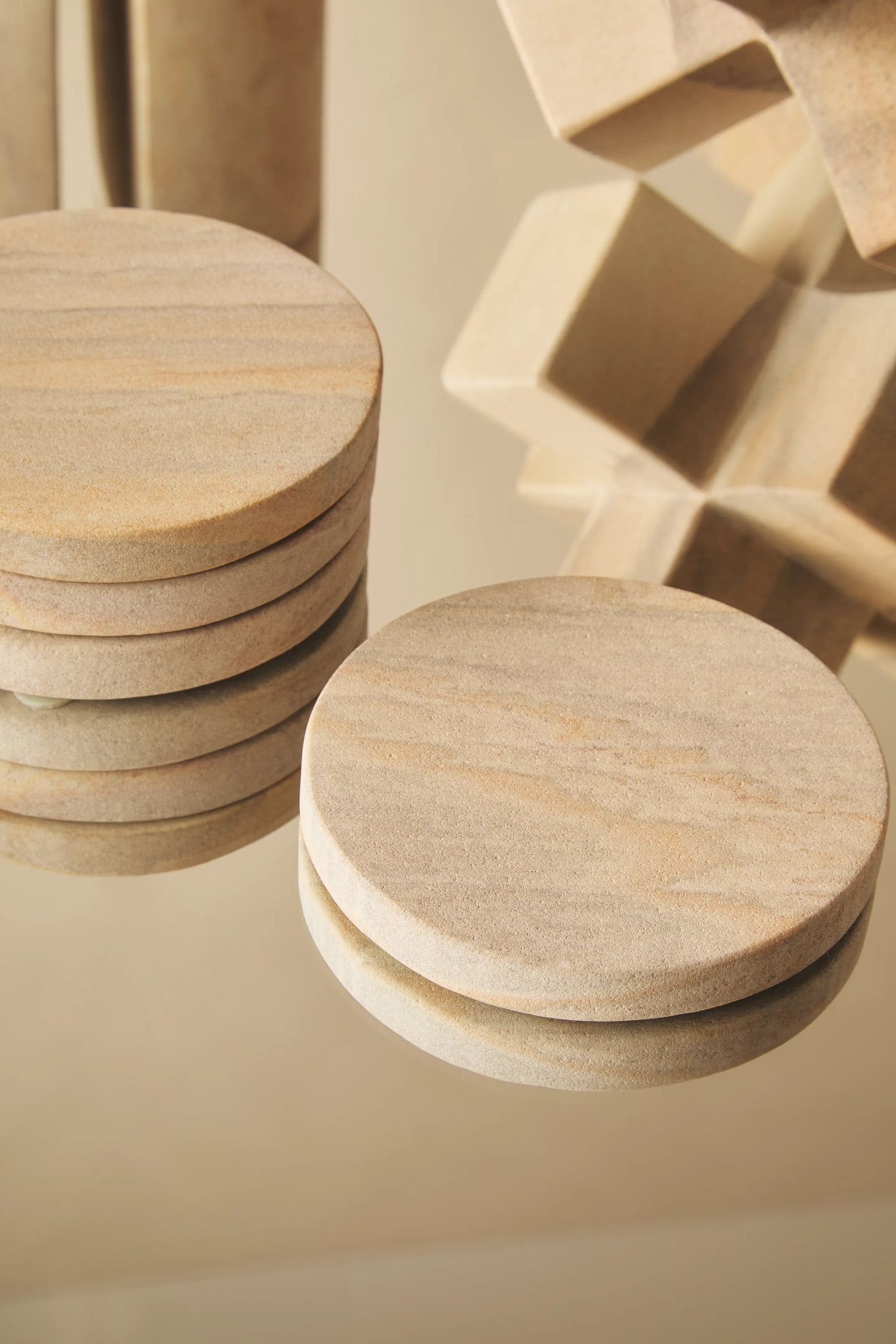 Set of 4 Strata Rainbow Sandstone Coasters