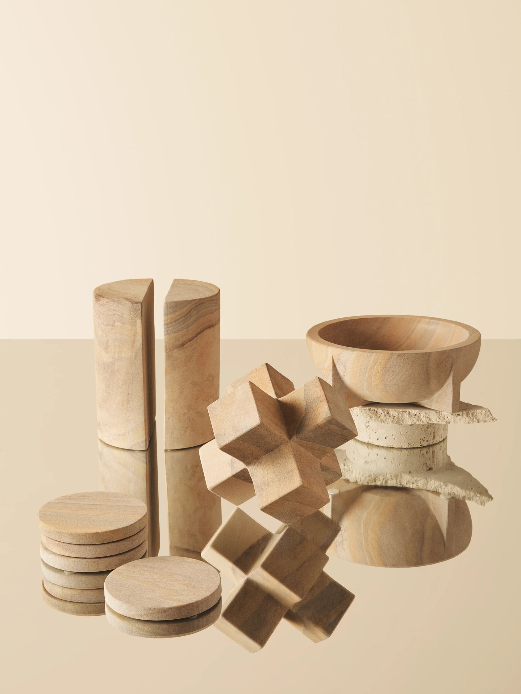 Strata Rainbow Sandstone Pedestal Bowl