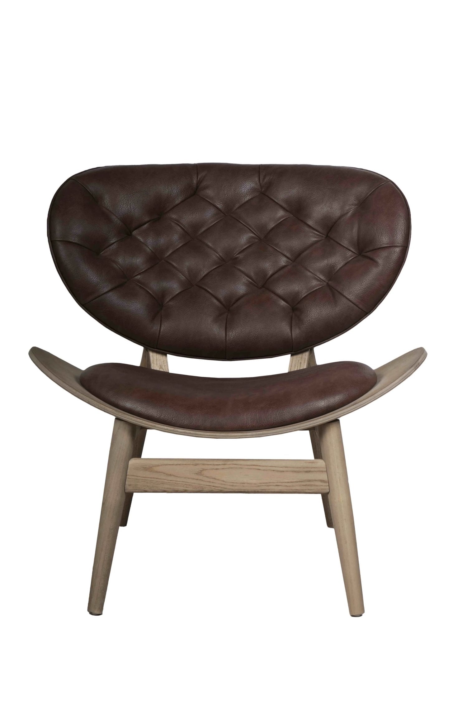 Windsor Brown Leather Effect & Elm Wood Chair