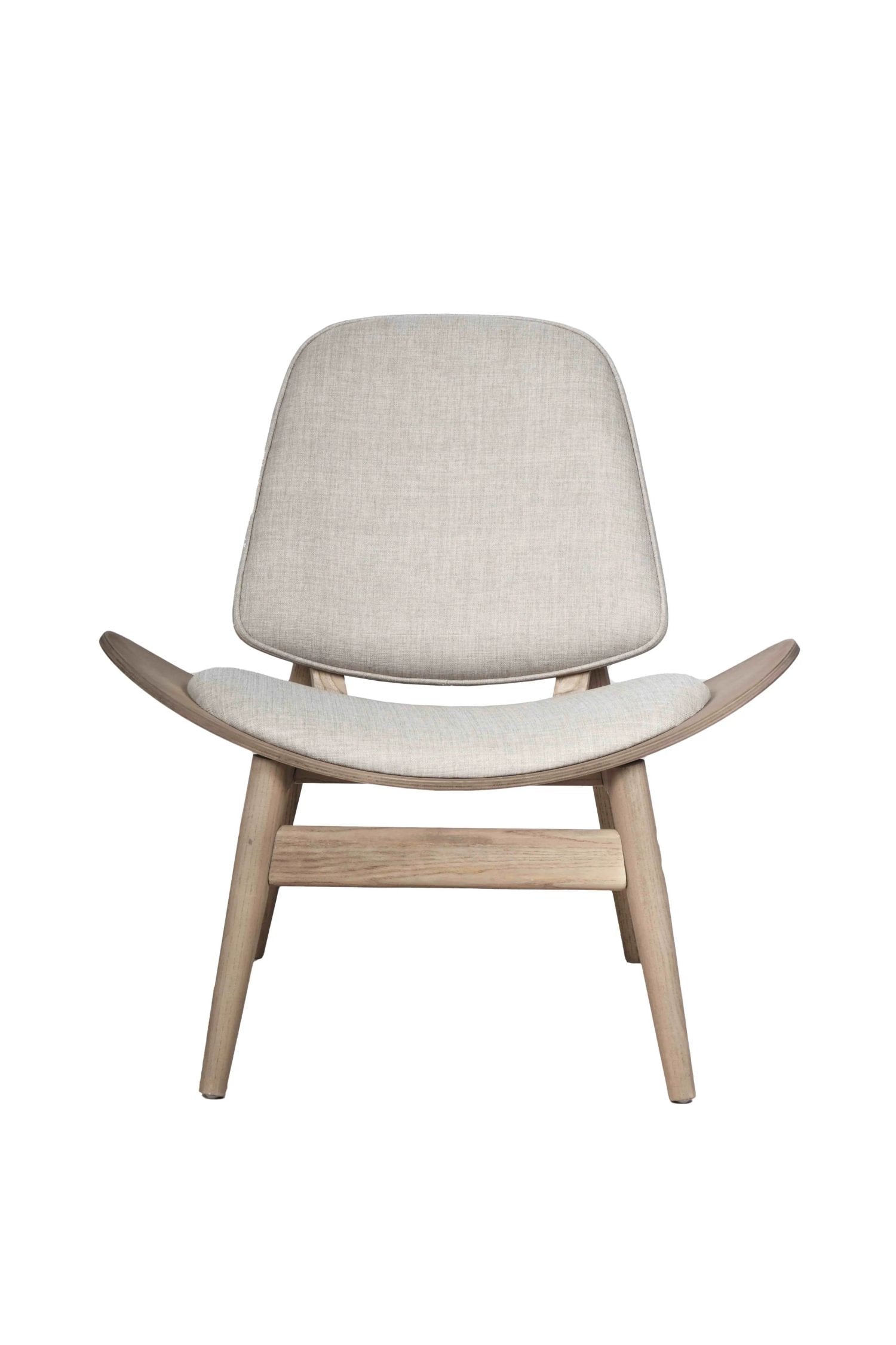 Windsor Beige Fabric & Washed Elm Wood Chair