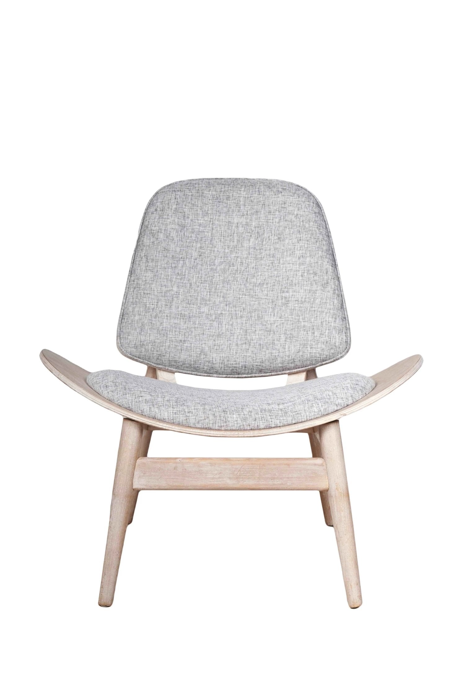 Windsor Grey Fabric & Washed Elm Wood Chair