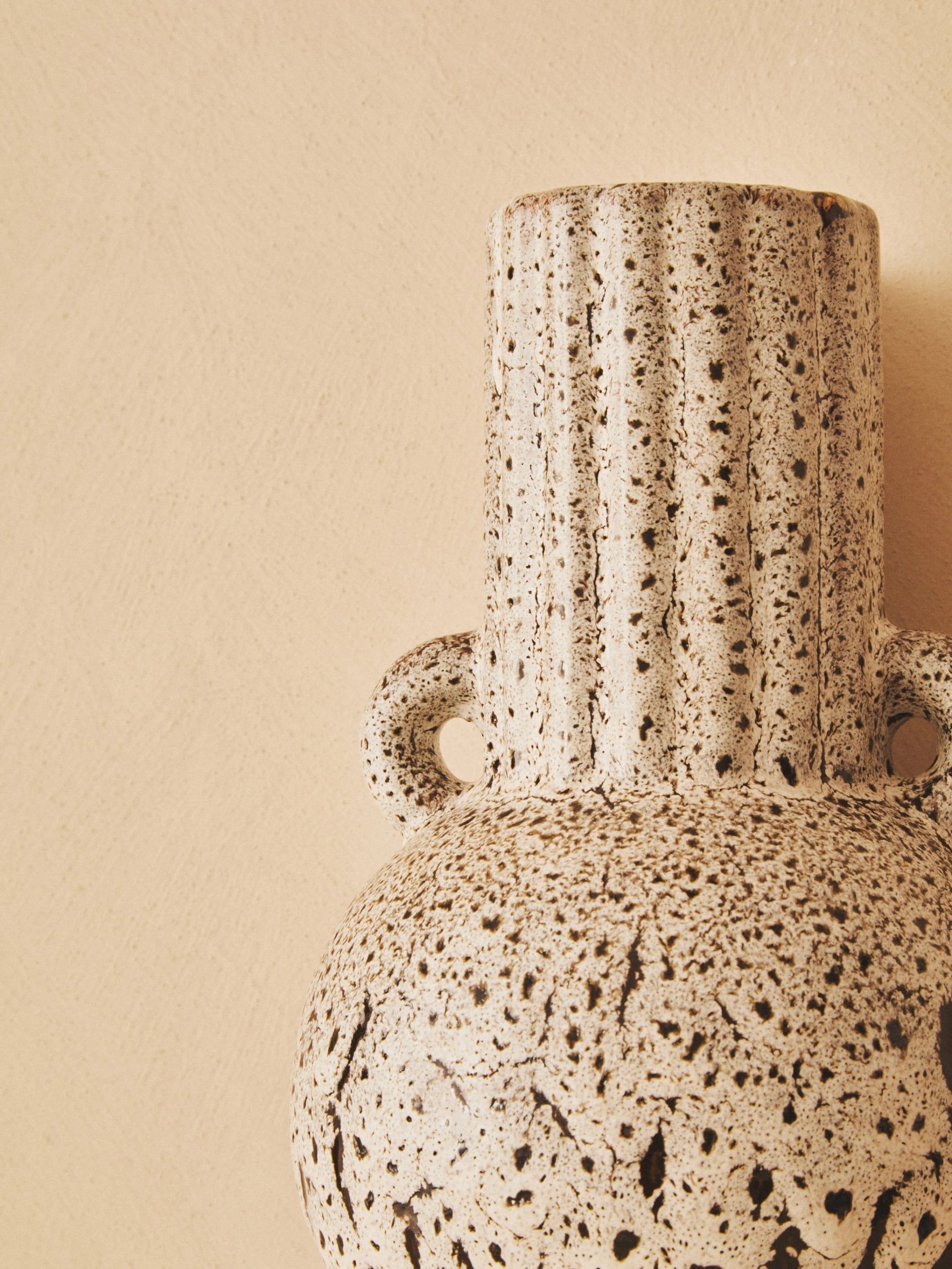 Earthen Small Speckled Brown Stoneware Vase