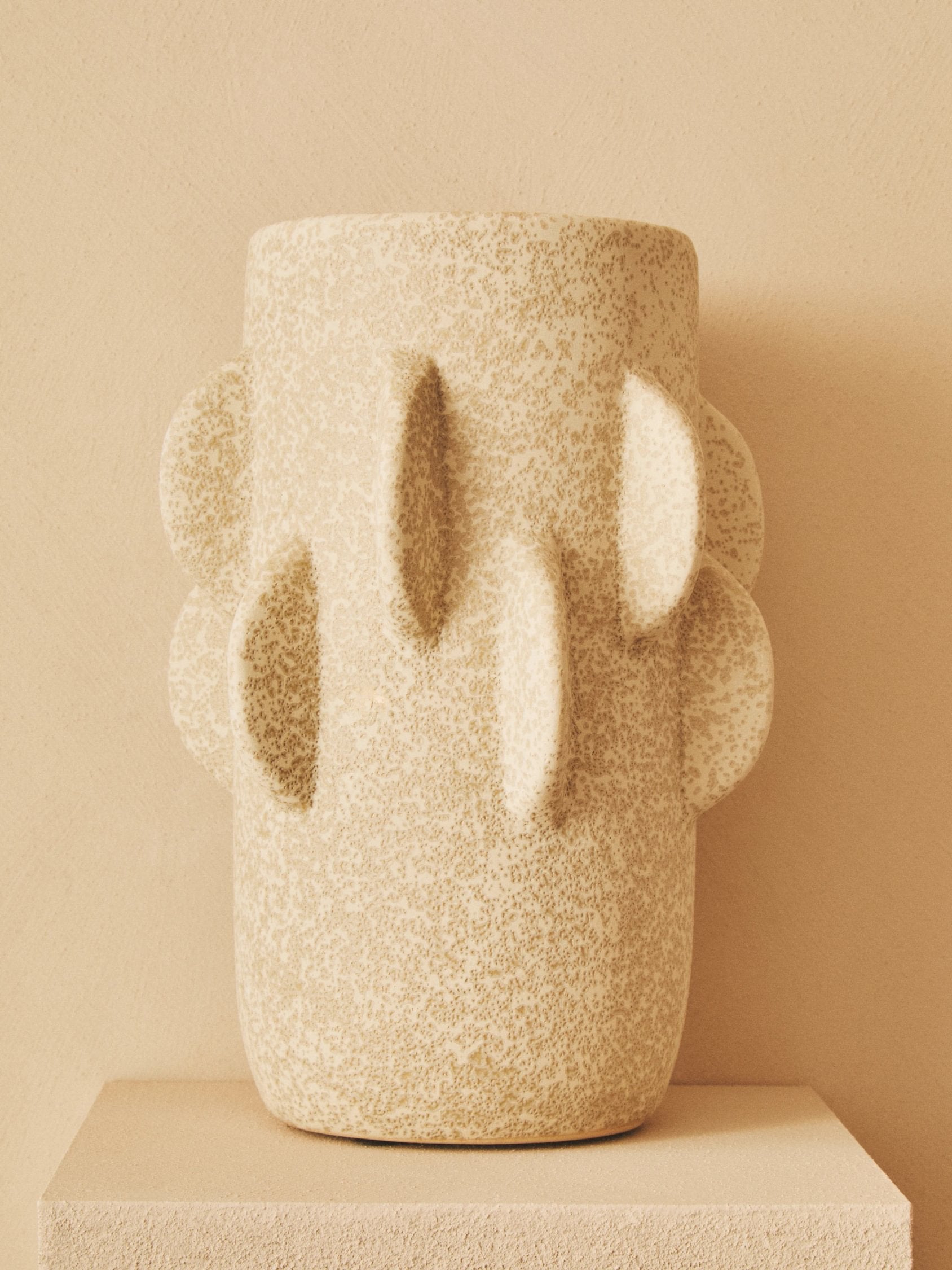 Dune Small Cream Textured Stoneware Vase