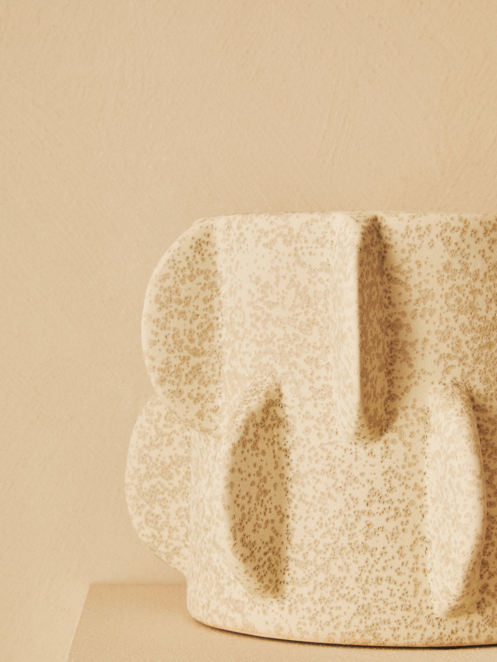 Dune Small Cream Textured Stoneware Planter