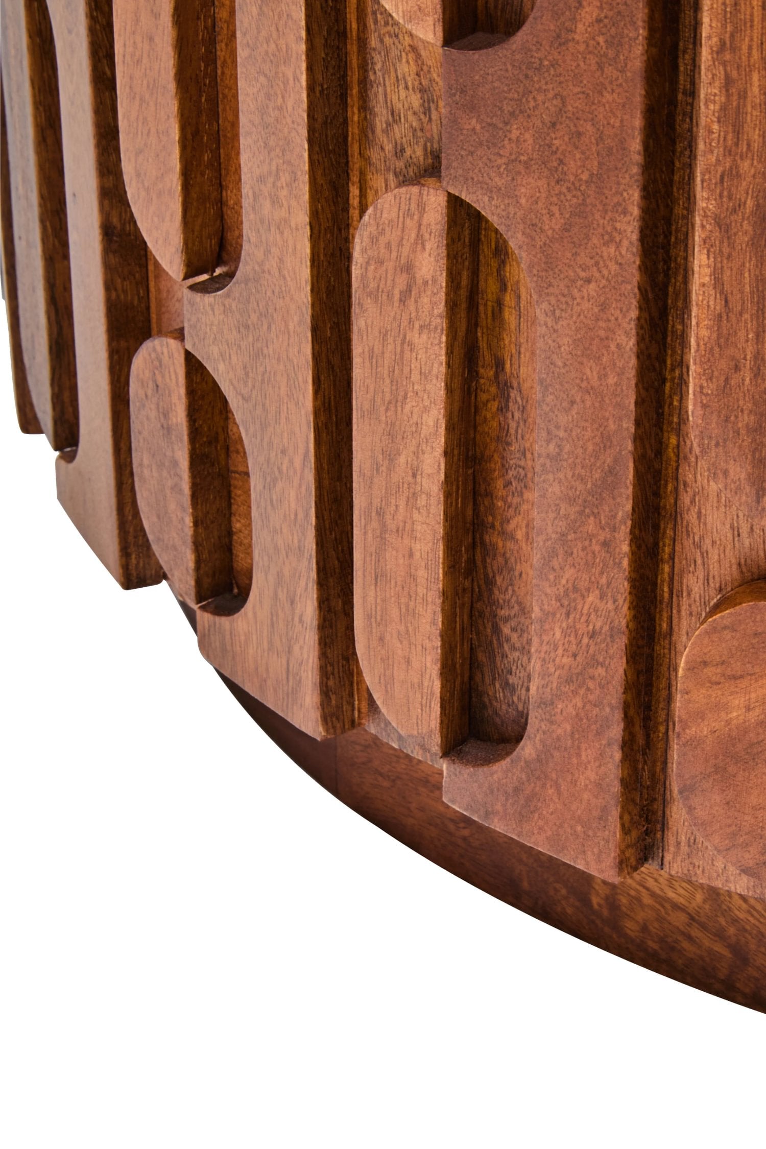 Arezzo Marble & Carved Mango Wood Round Coffee Table