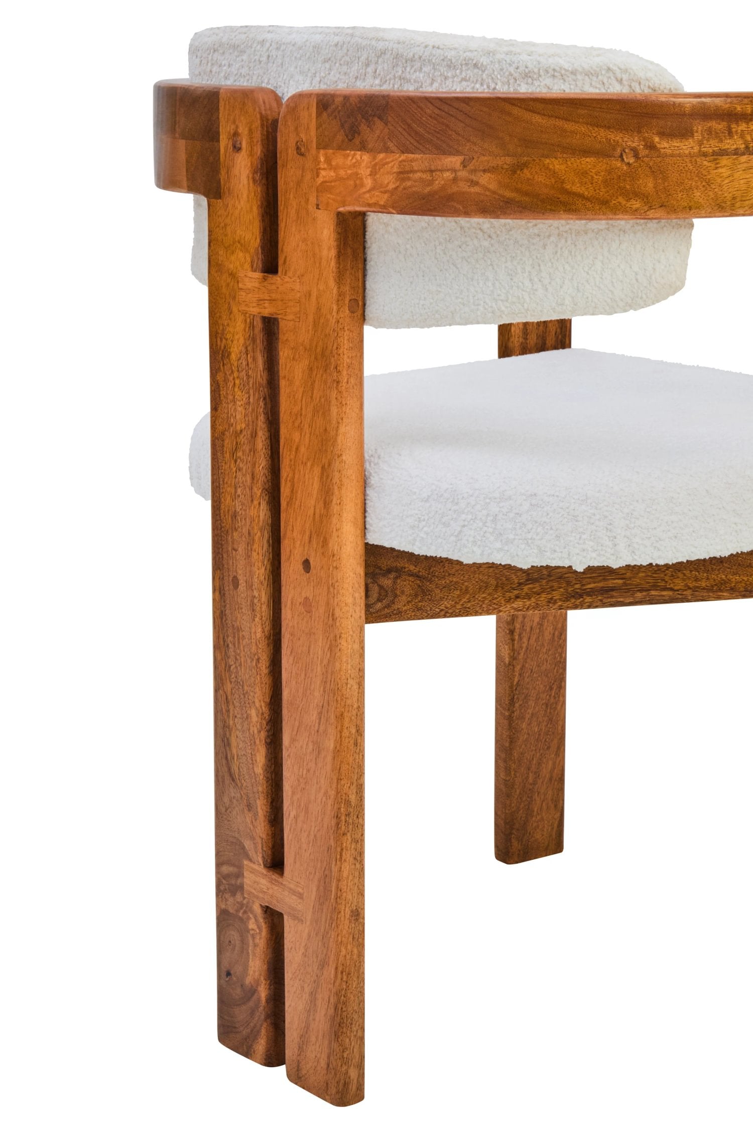 Tivoli Boucle Fabric & Mango Wood Dining Chair
