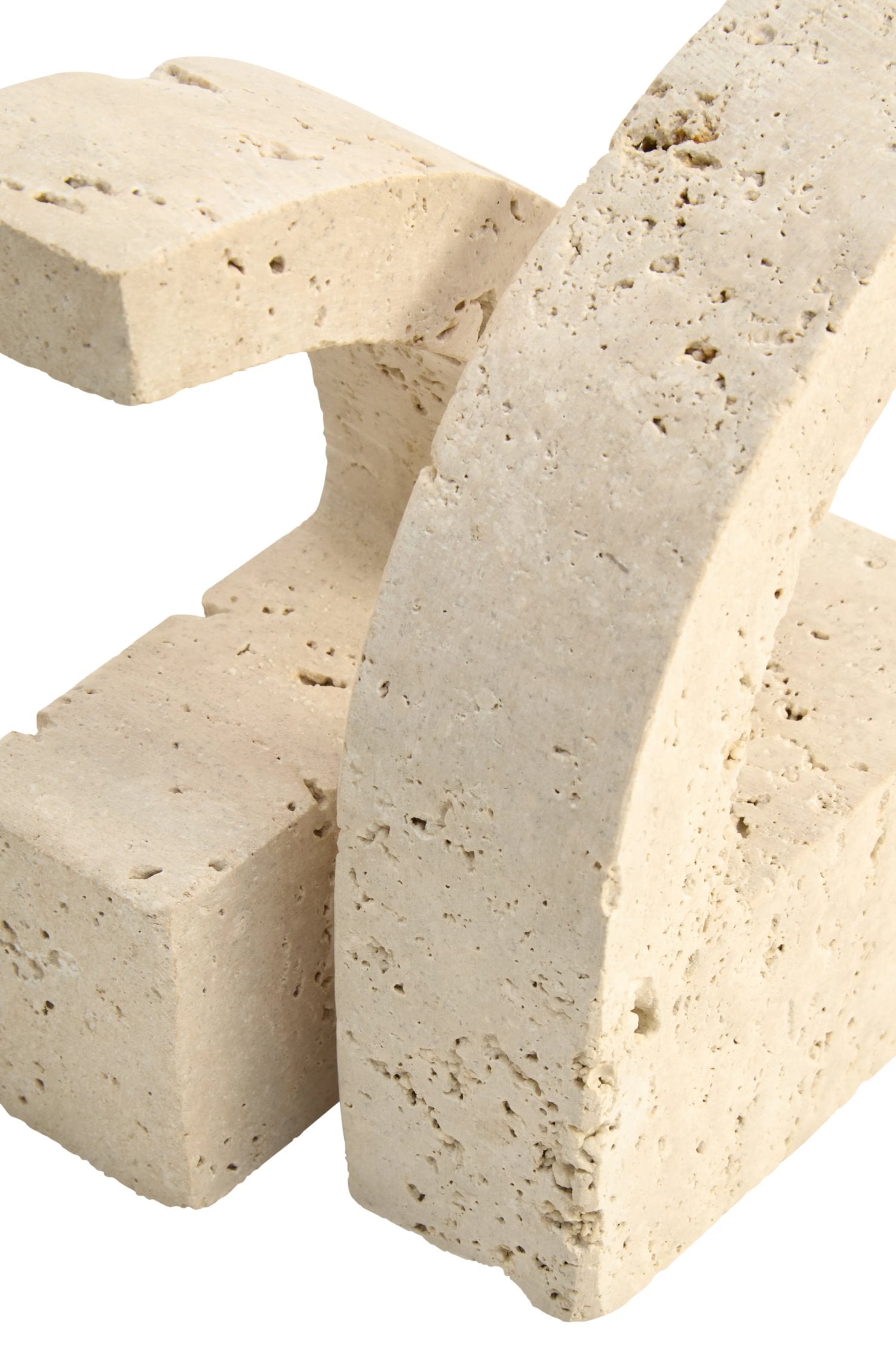 Set of 2 Terra Travertine Comma Bookends