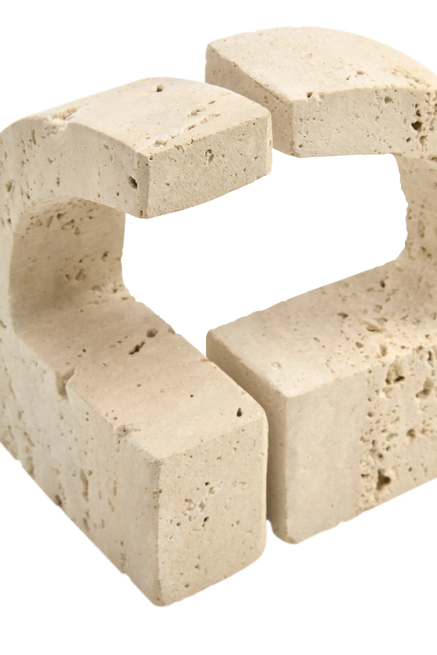 Set of 2 Terra Travertine Comma Bookends