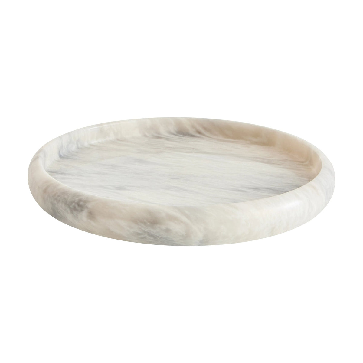 Palladio White Marble Round Tray