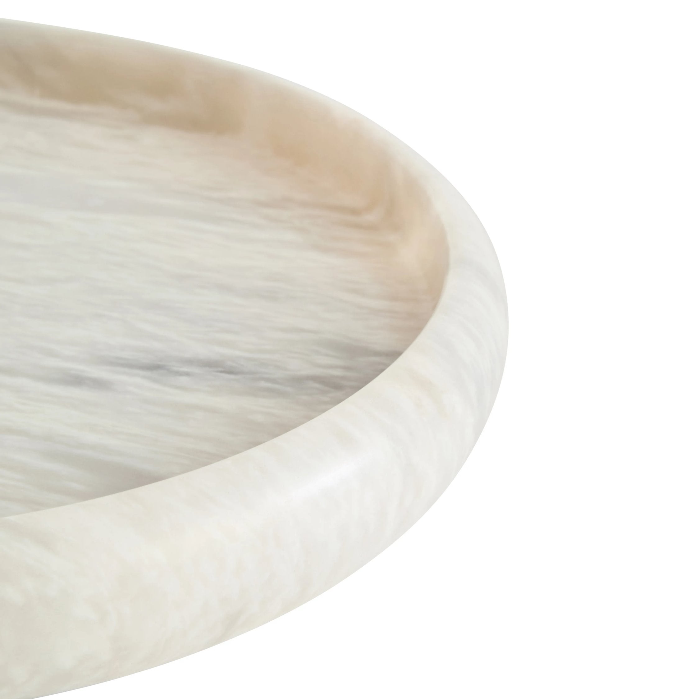 Palladio White Marble Round Tray