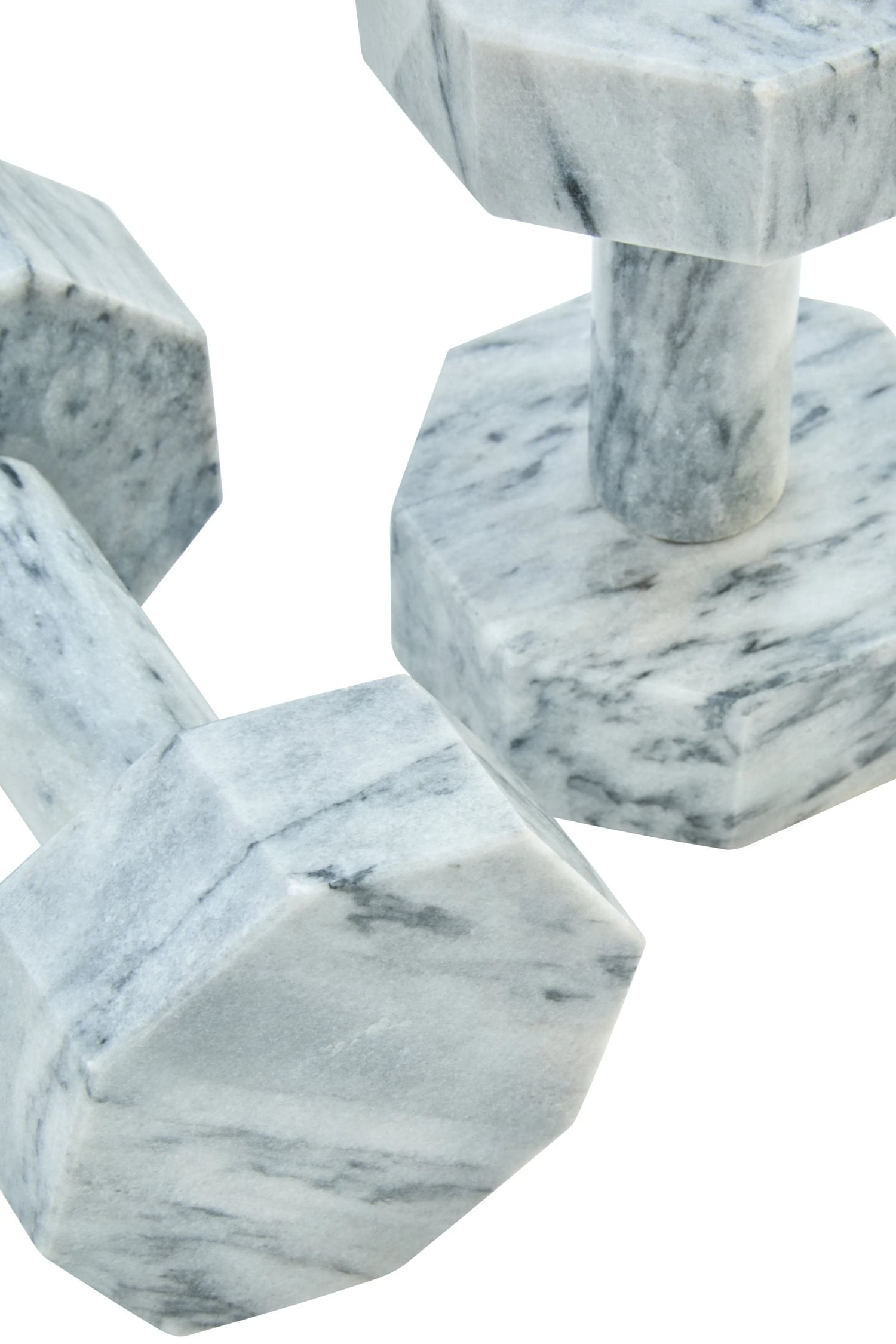 Set of 2 Palladio Decorative Grey Marble Dumbbells