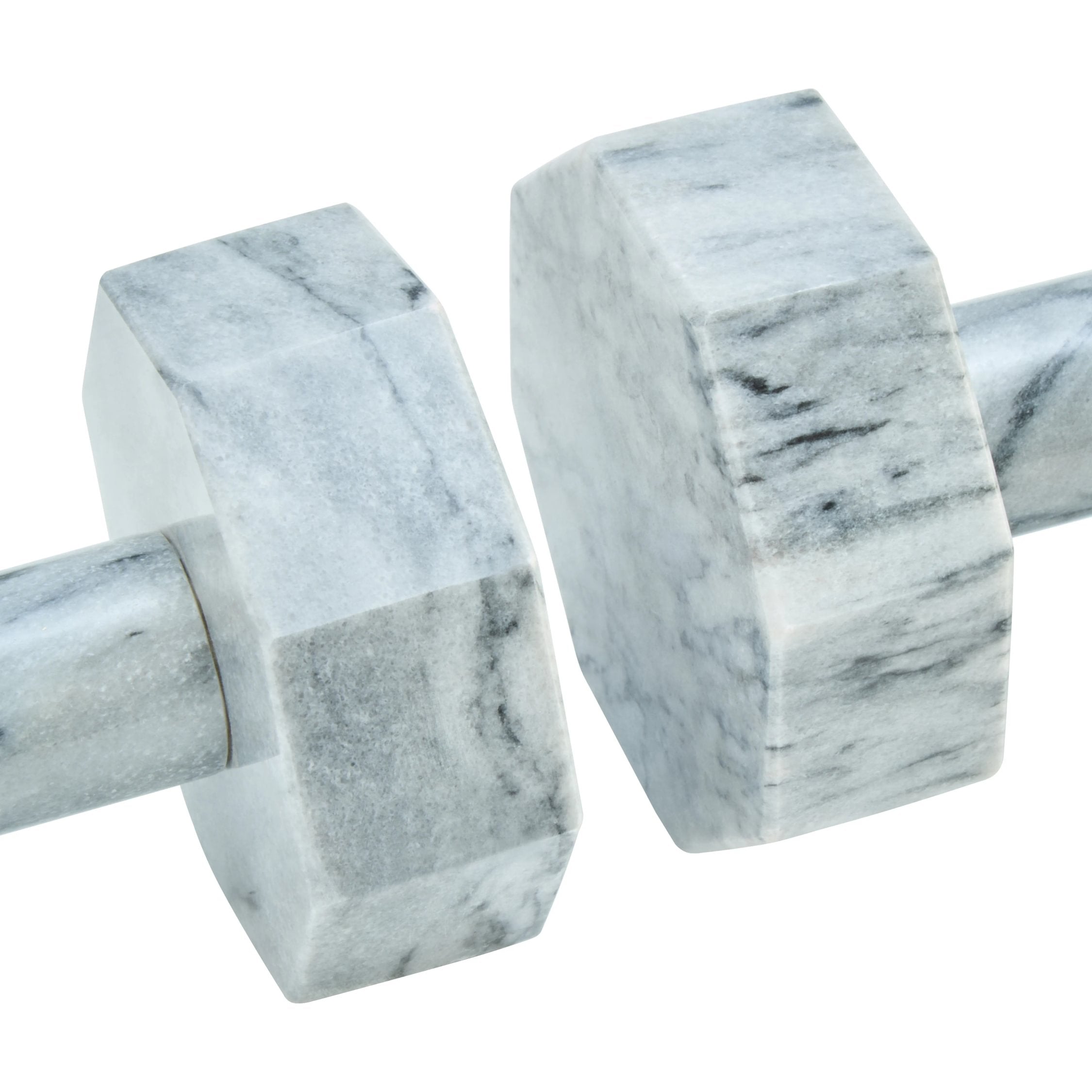 Set of 2 Palladio Decorative Grey Marble Dumbbells