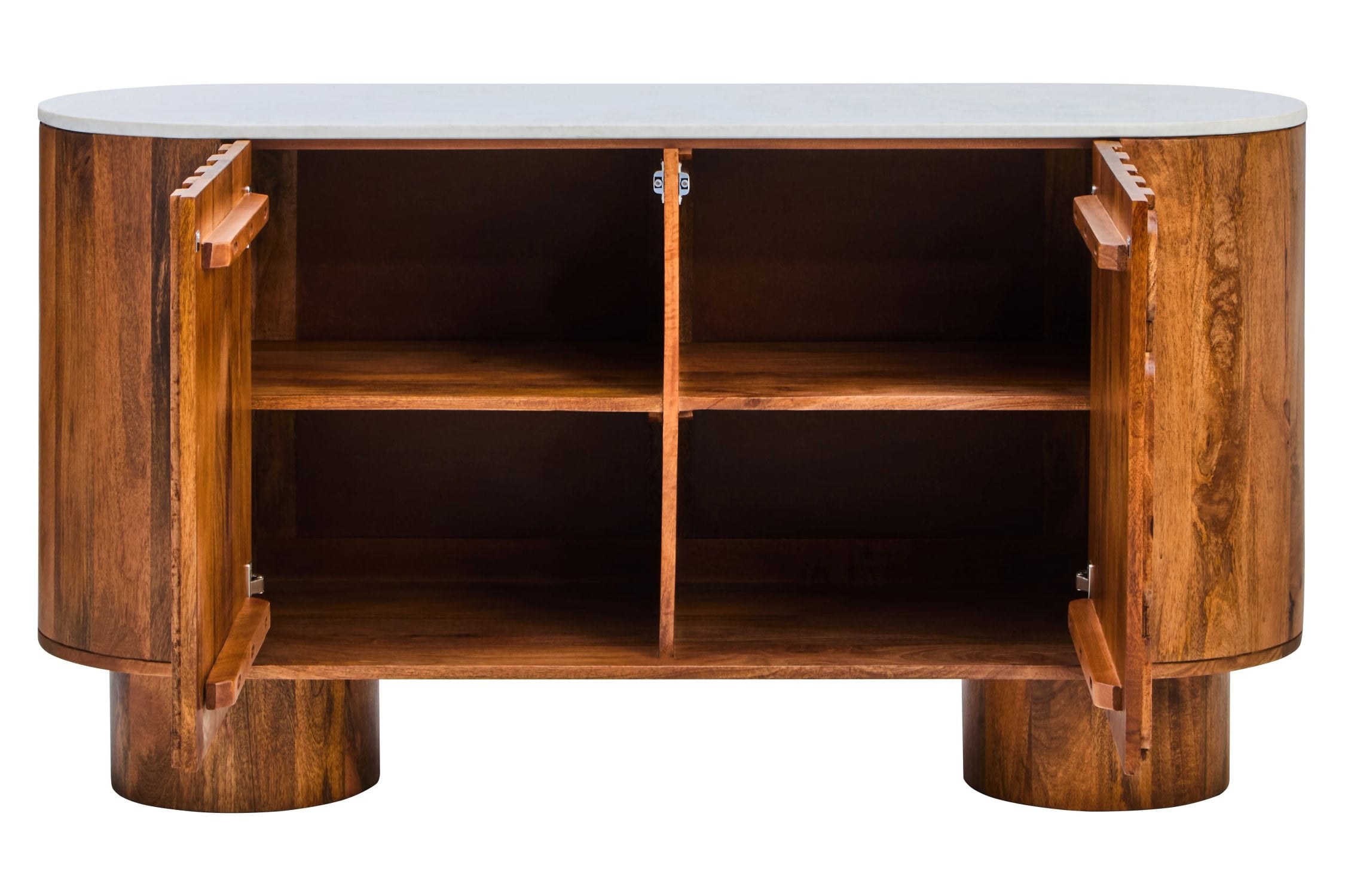 Arezzo Marble & Carved Mango Wood 2 Door Sideboard