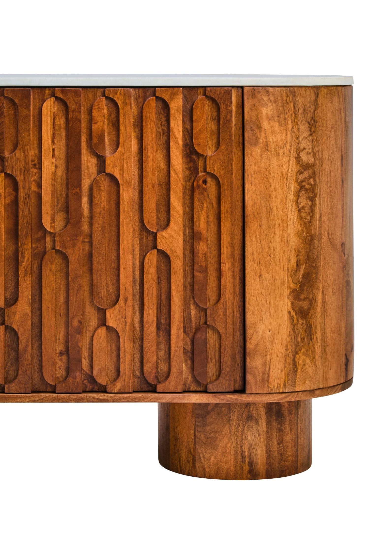 Arezzo Marble & Carved Mango Wood 2 Door Sideboard