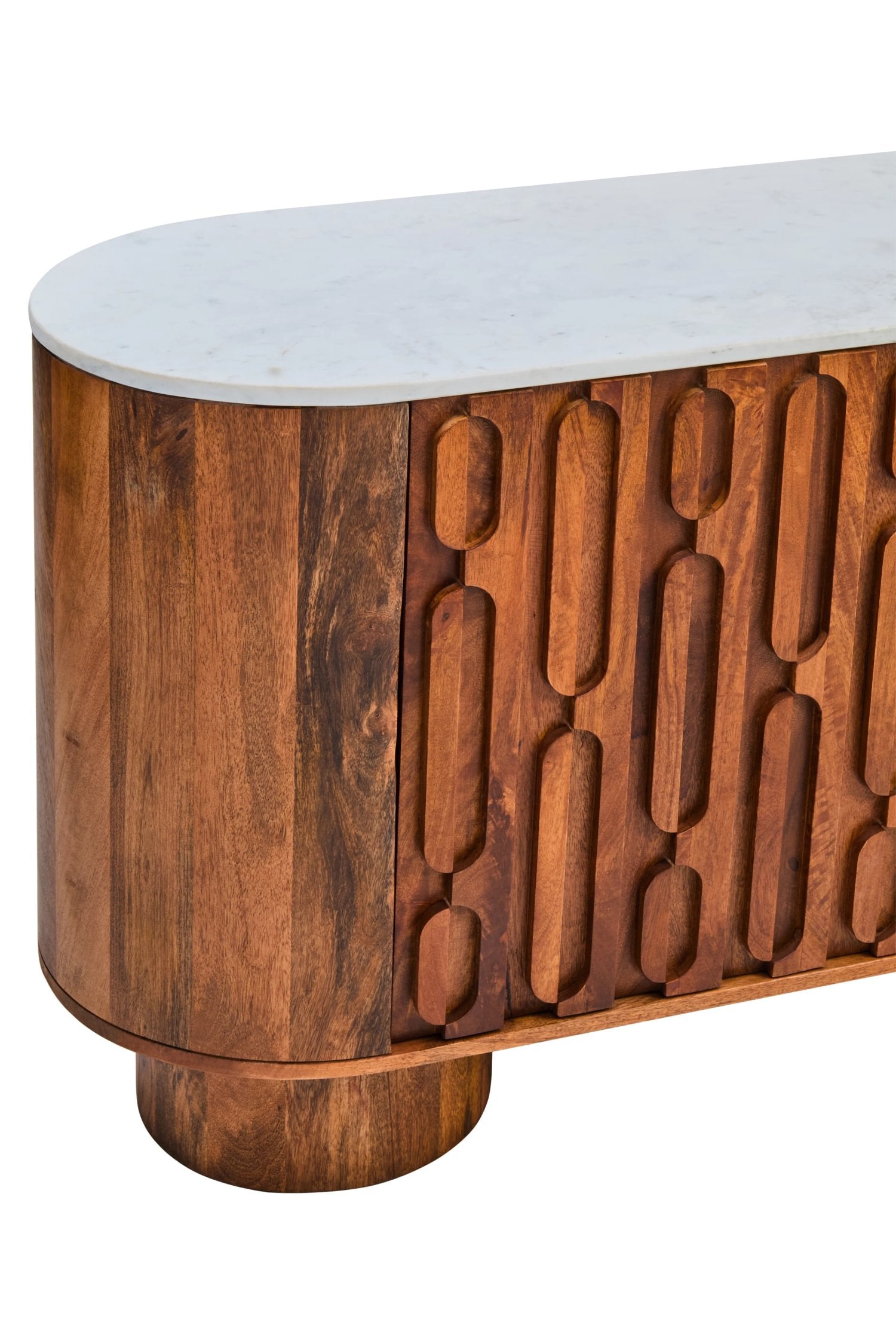 Arezzo Marble & Carved Mango Wood 2 Door Sideboard