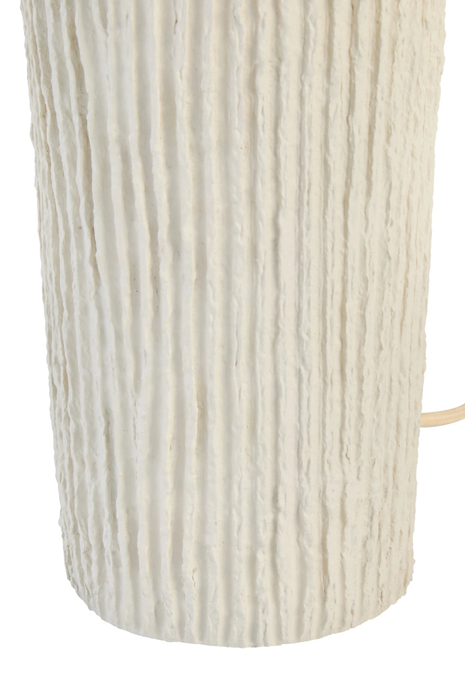 Folio Oatmeal Etched Linear Design Papier Mache Domed Table Lamp