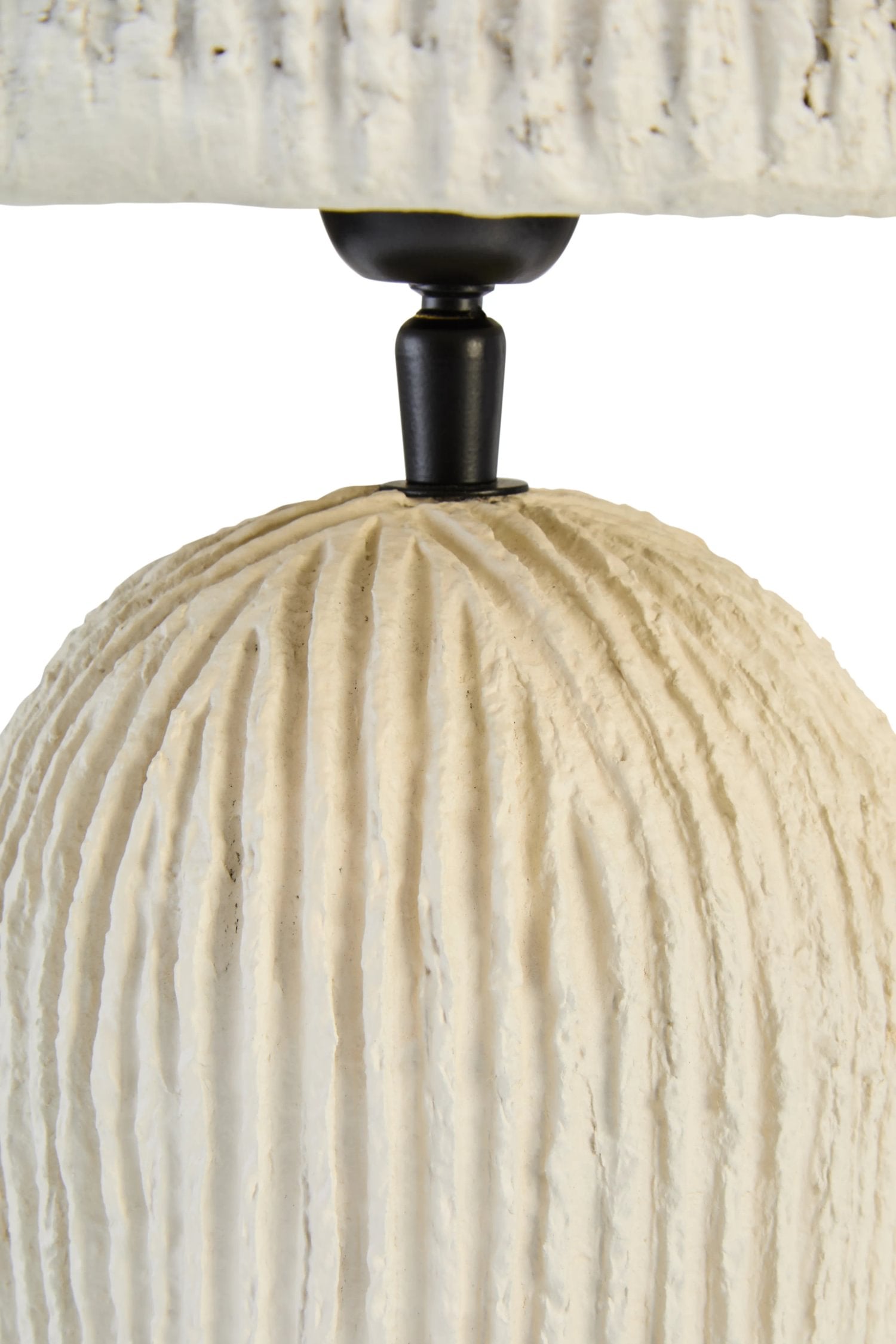 Folio Oatmeal Etched Linear Design Papier Mache Domed Table Lamp