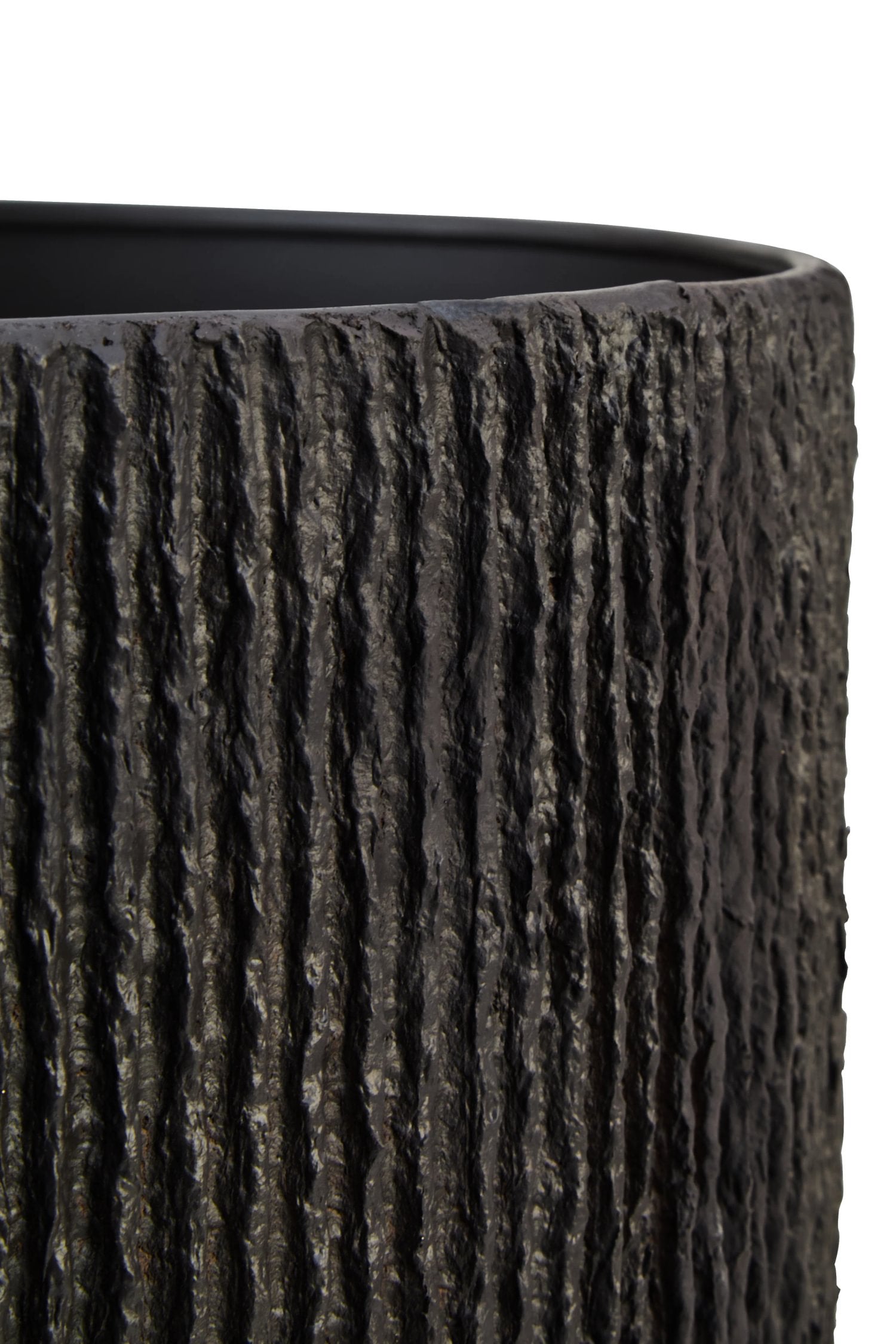 Folio Black Etched Linear Design Papier Mache Table Lamp