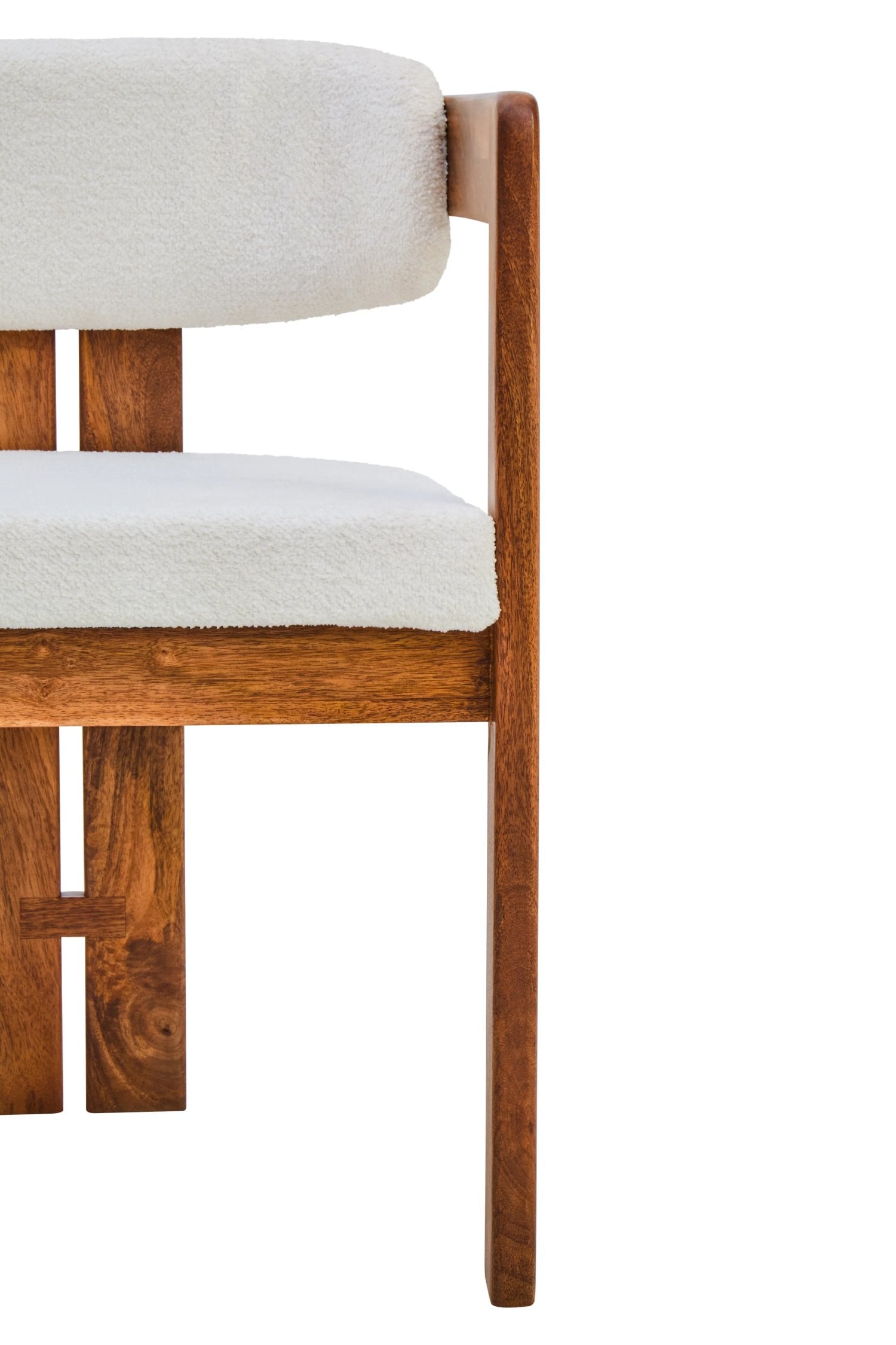 Tivoli Boucle Fabric & Mango Wood Dining Chair