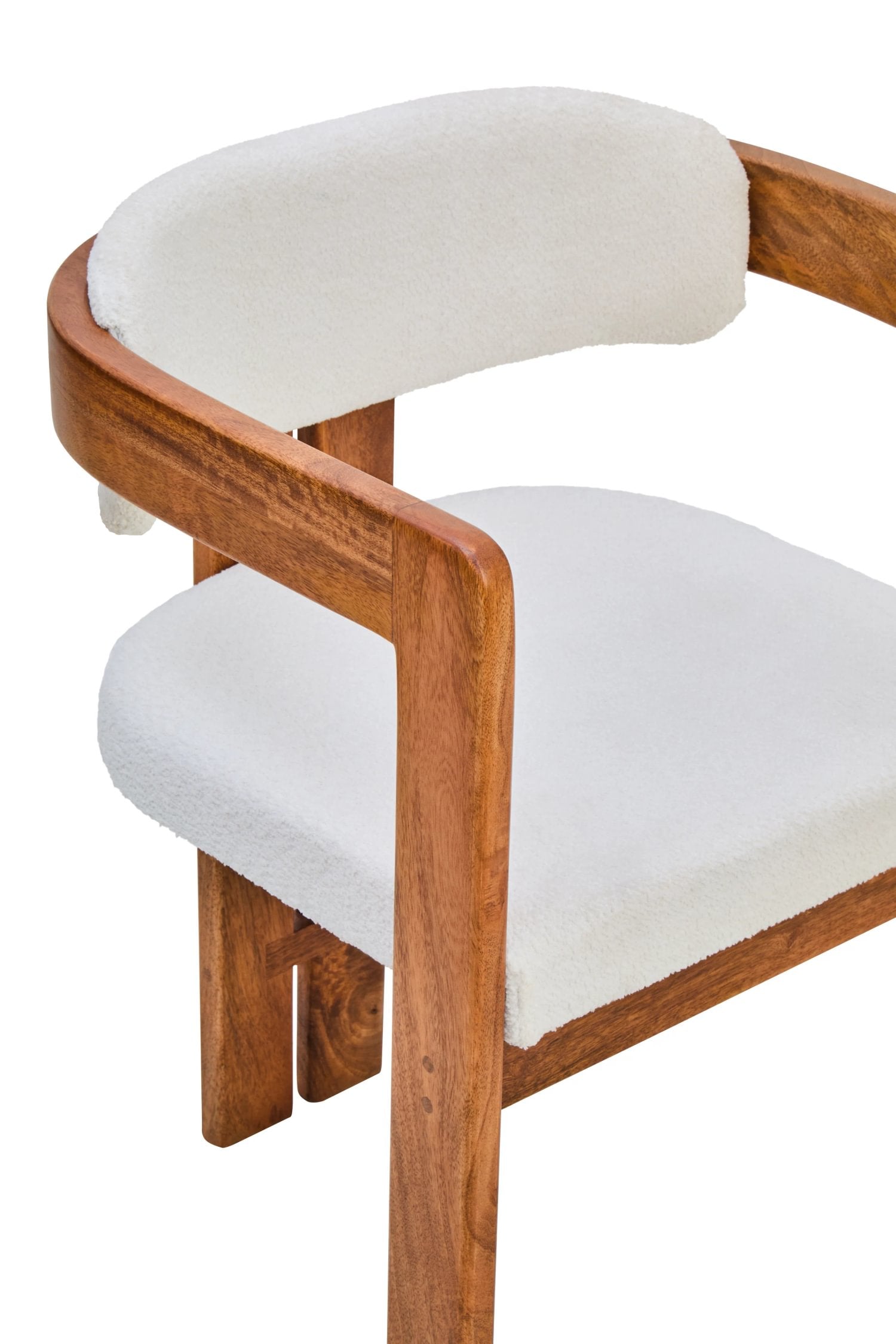 Tivoli Boucle Fabric & Mango Wood Dining Chair