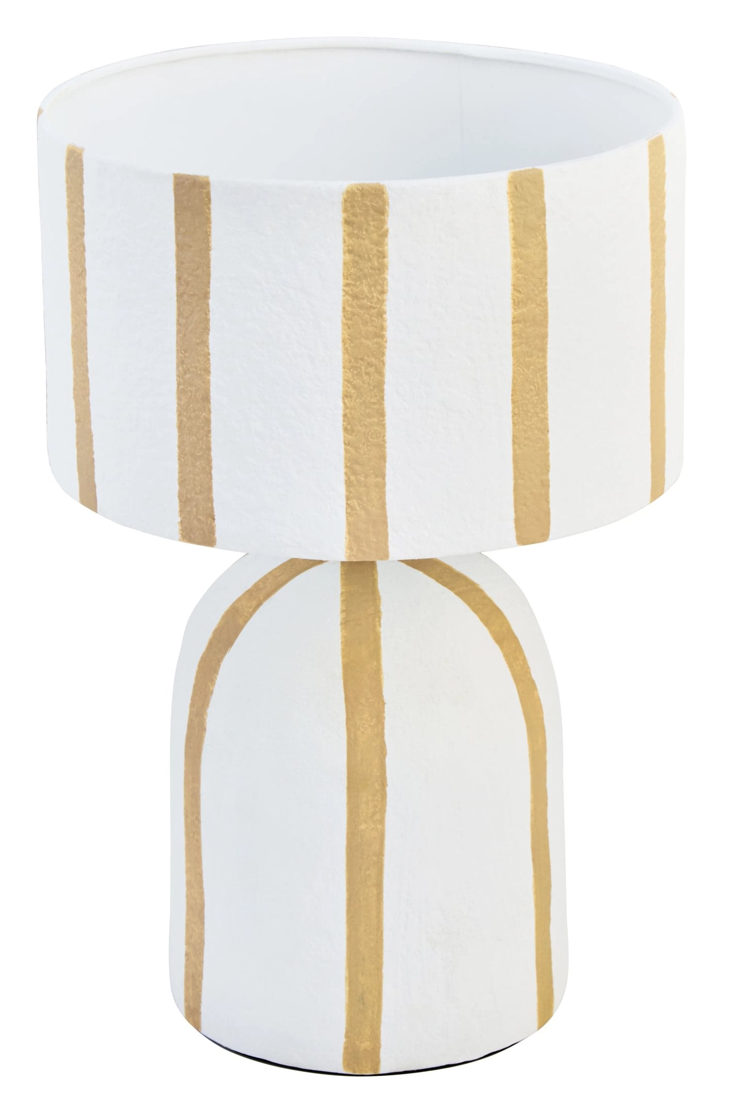 Folio Brown & White Striped Papier Mache Table Lamp