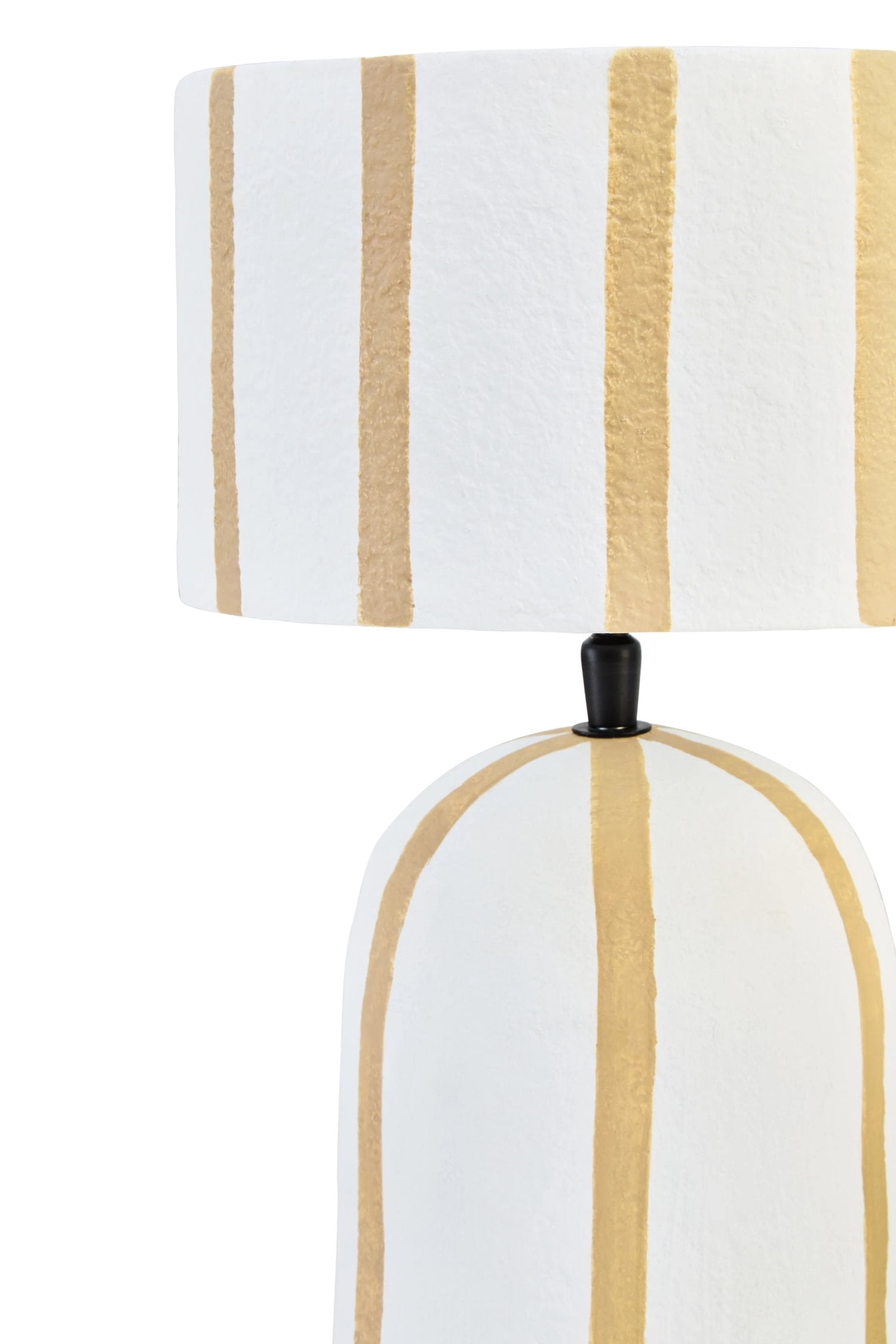 Folio Brown & White Striped Papier Mache Table Lamp