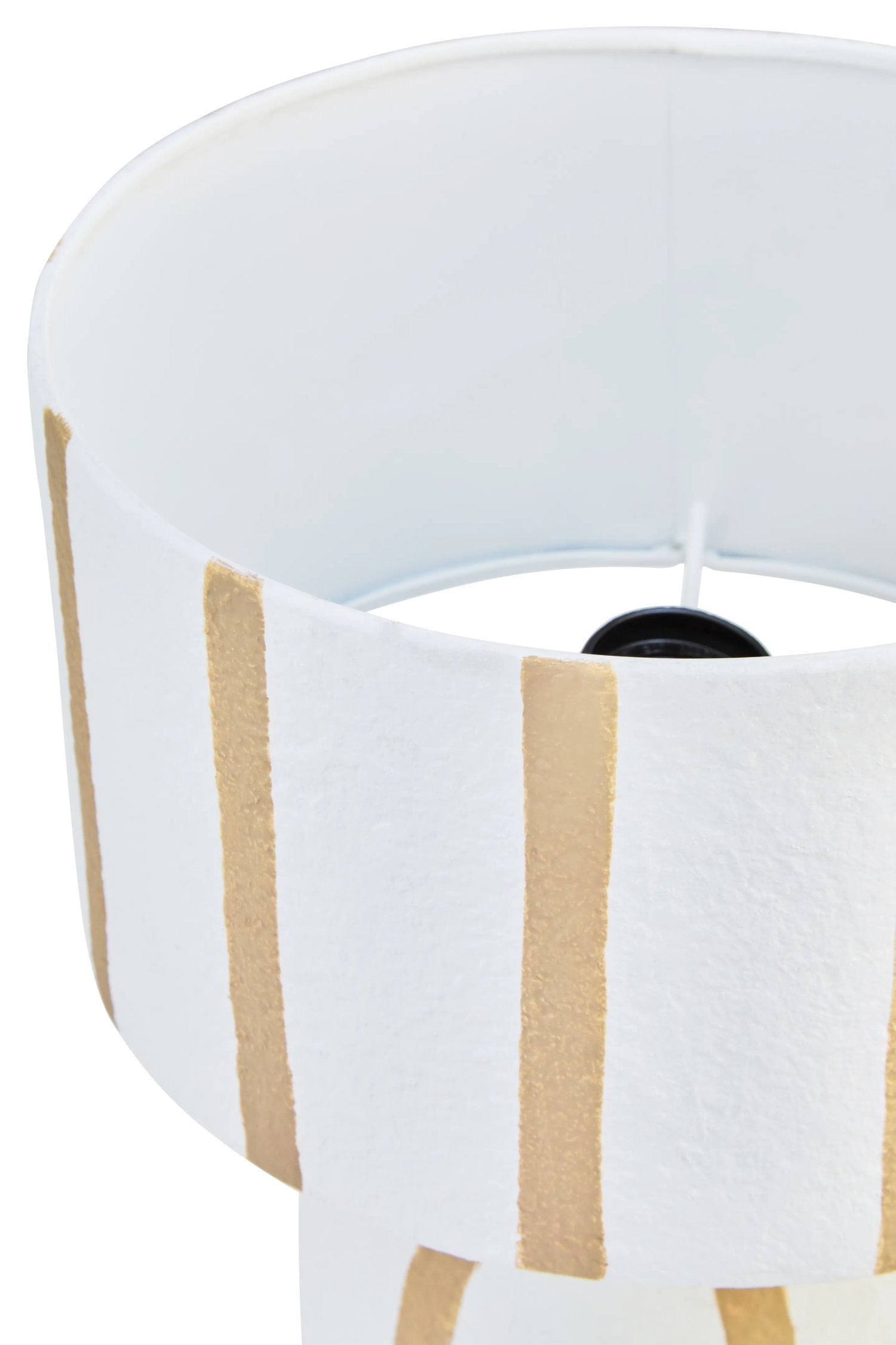 Folio Brown & White Striped Papier Mache Table Lamp