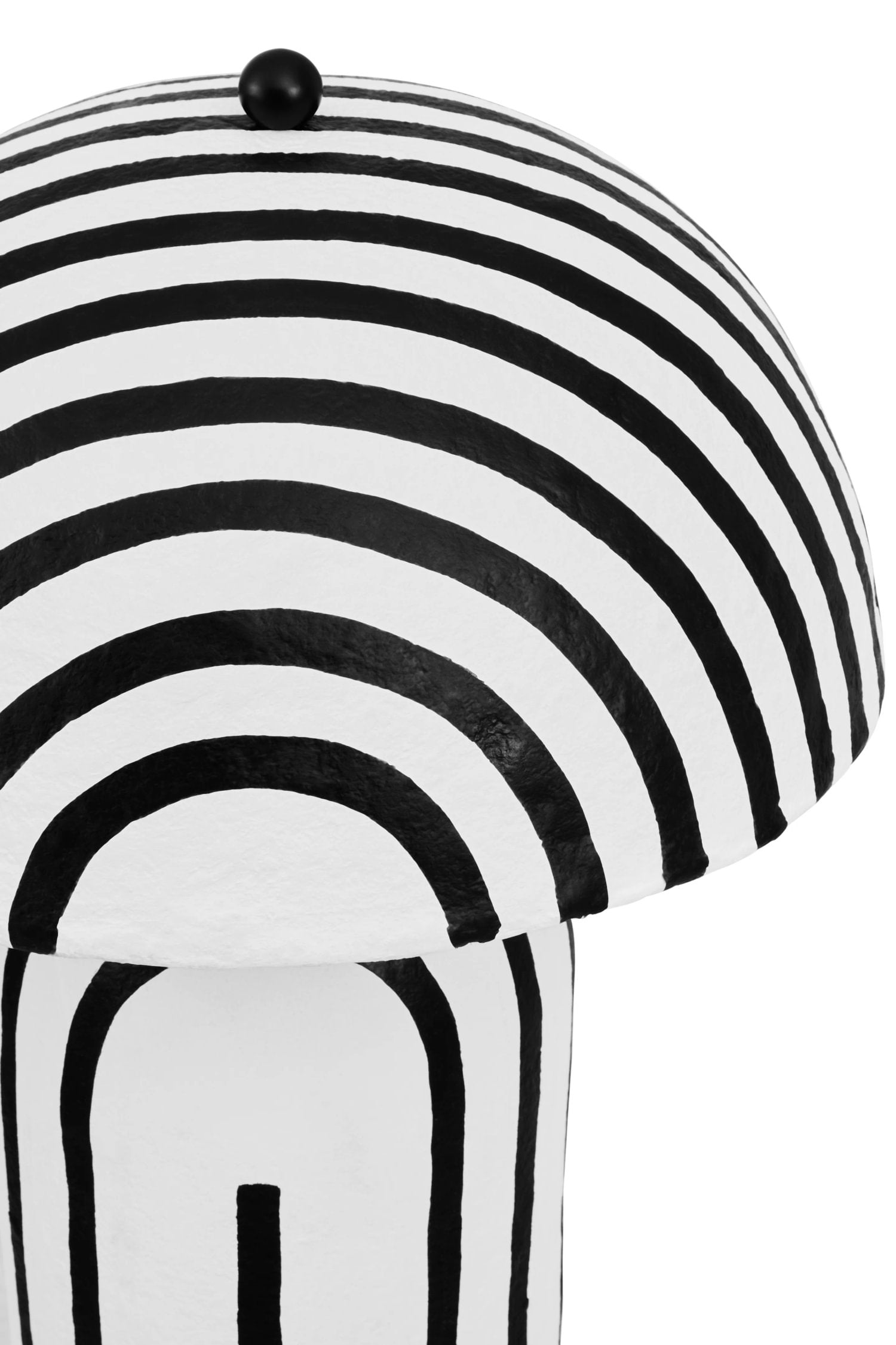 Folio Black & White Striped Papier Mache Dome Floor Lamp