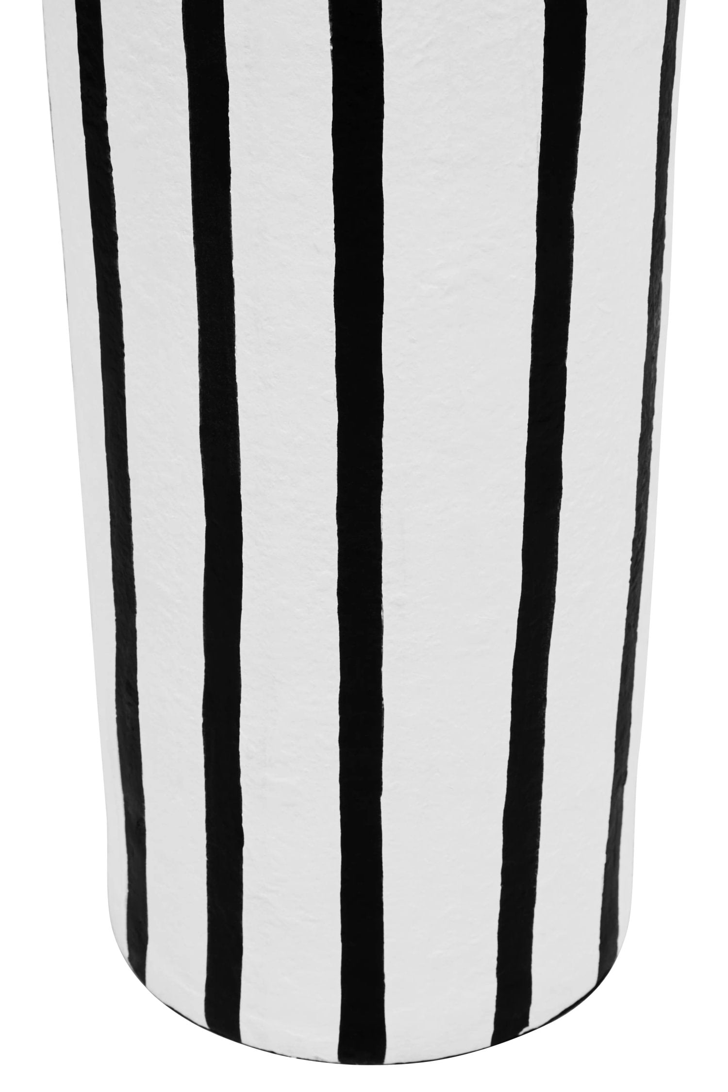 Folio Black & White Striped Papier Mache Dome Floor Lamp