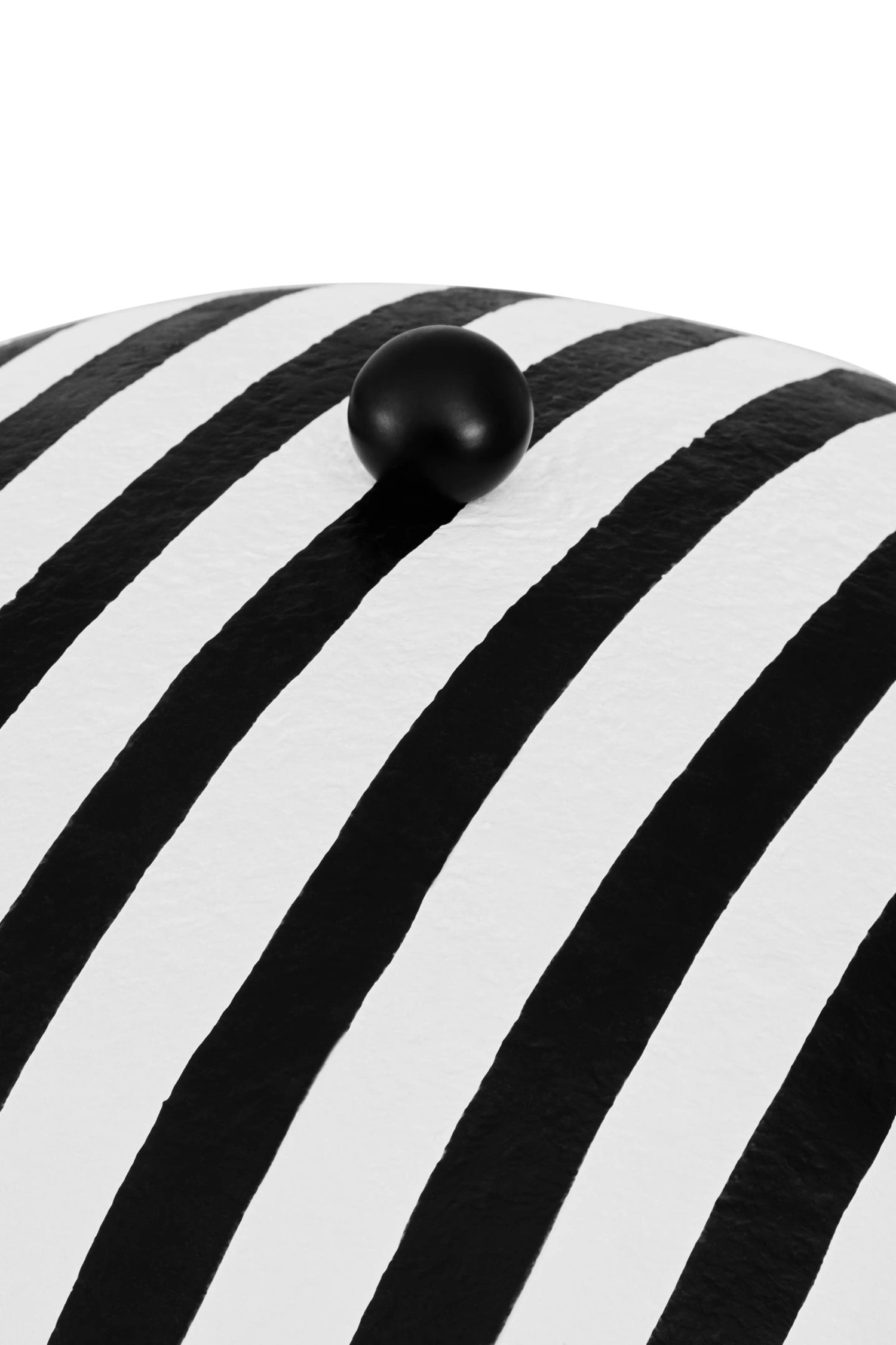 Folio Black & White Striped Papier Mache Dome Floor Lamp