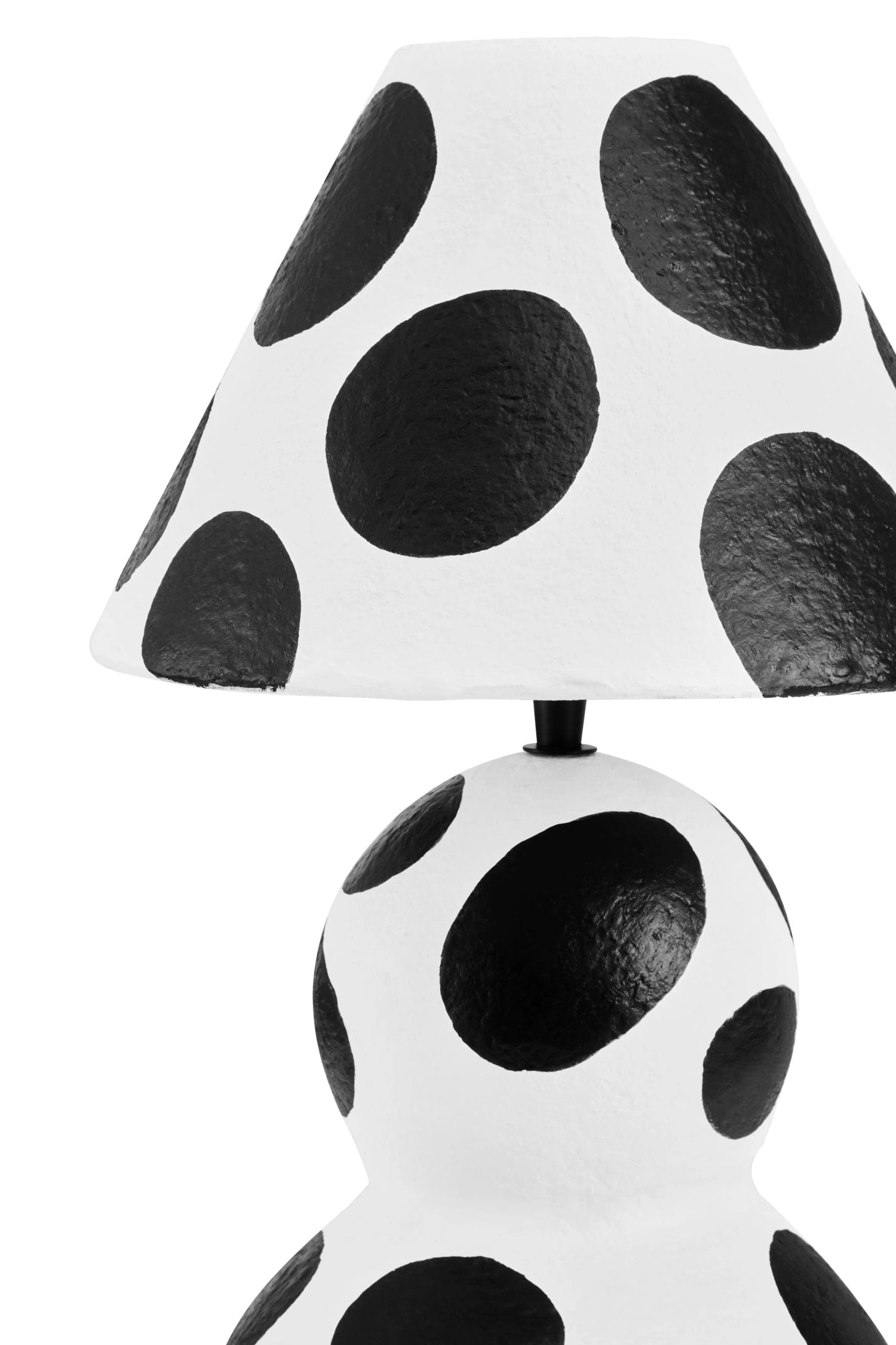 Folio Black & White Polka Dot Papier Mache Table Lamp