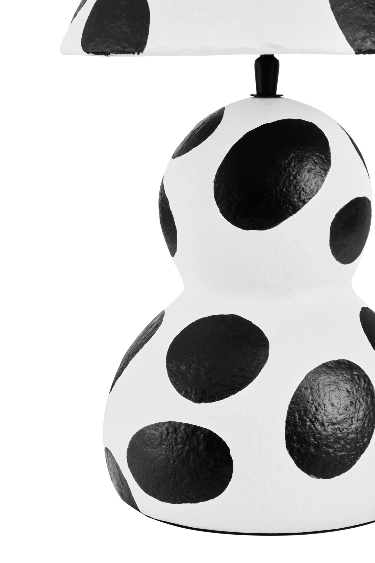 Folio Black & White Polka Dot Papier Mache Table Lamp