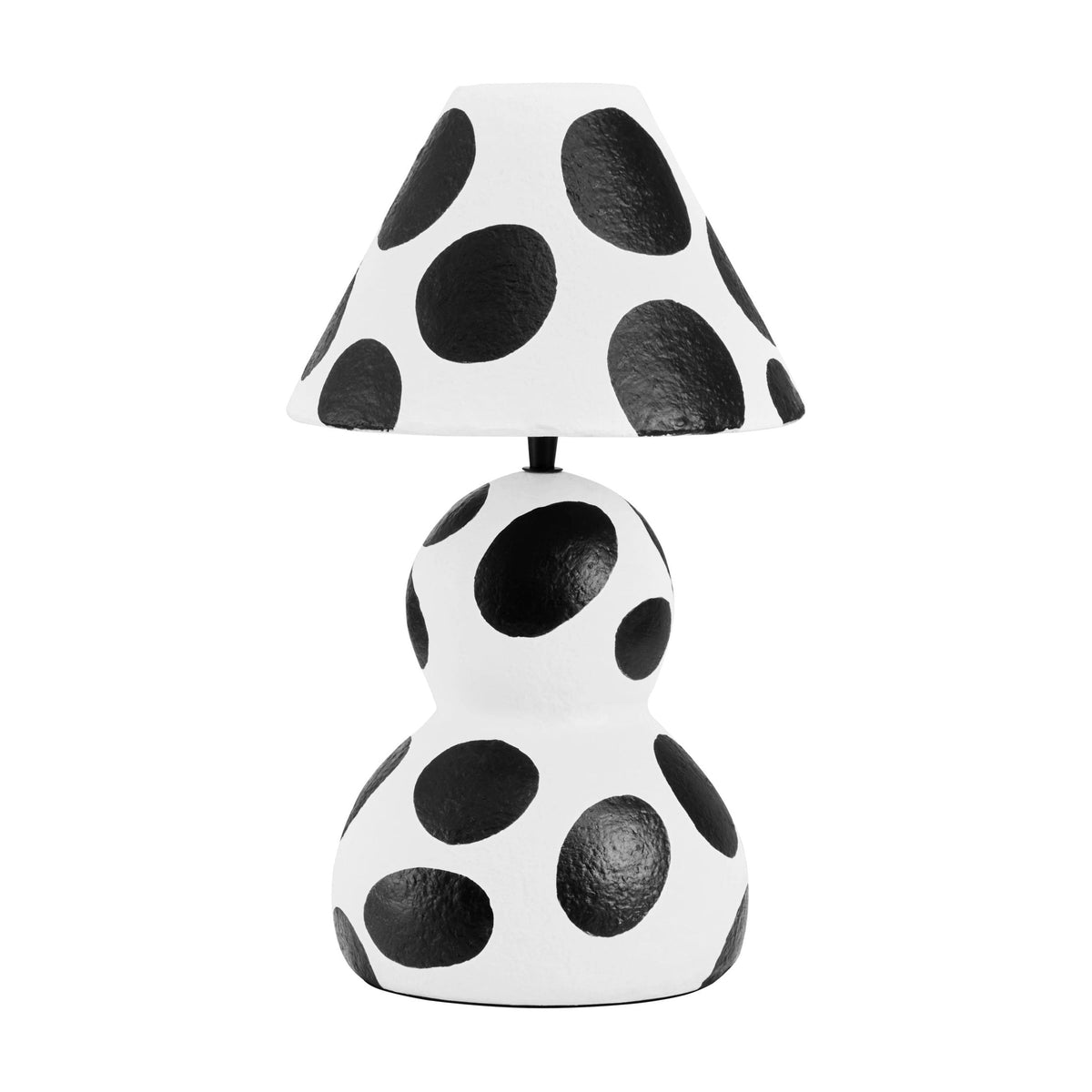 Folio Black & White Polka Dot Papier Mache Table Lamp
