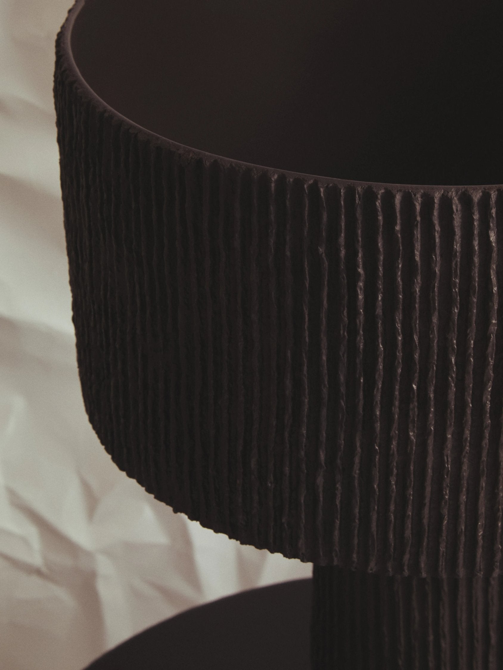 Folio Black Etched Linear Design Papier Mache Table Lamp
