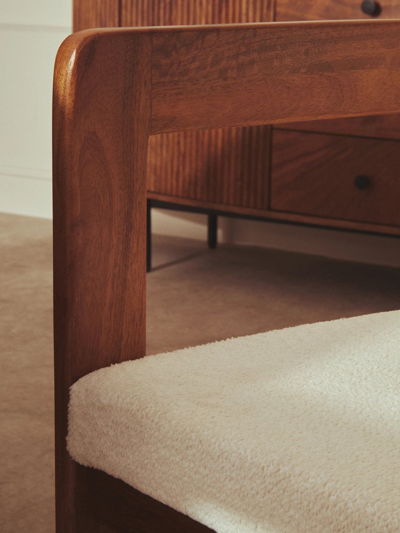 Tivoli Boucle Fabric & Mango Wood Dining Chair