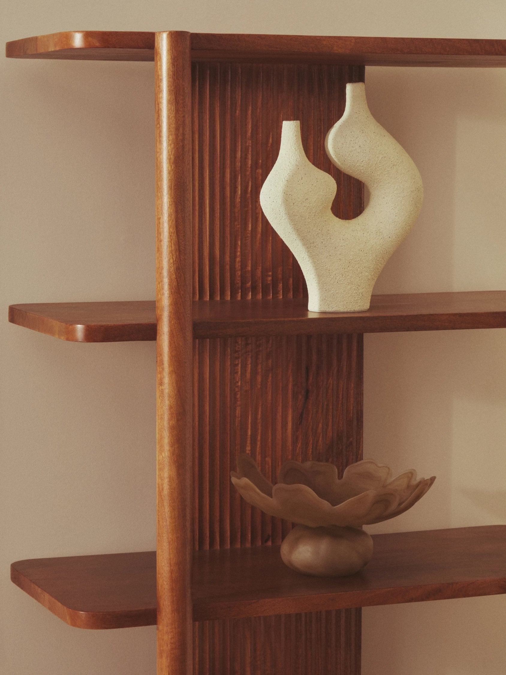 Flume Natural Fluted Glass Pedestal Bowl
