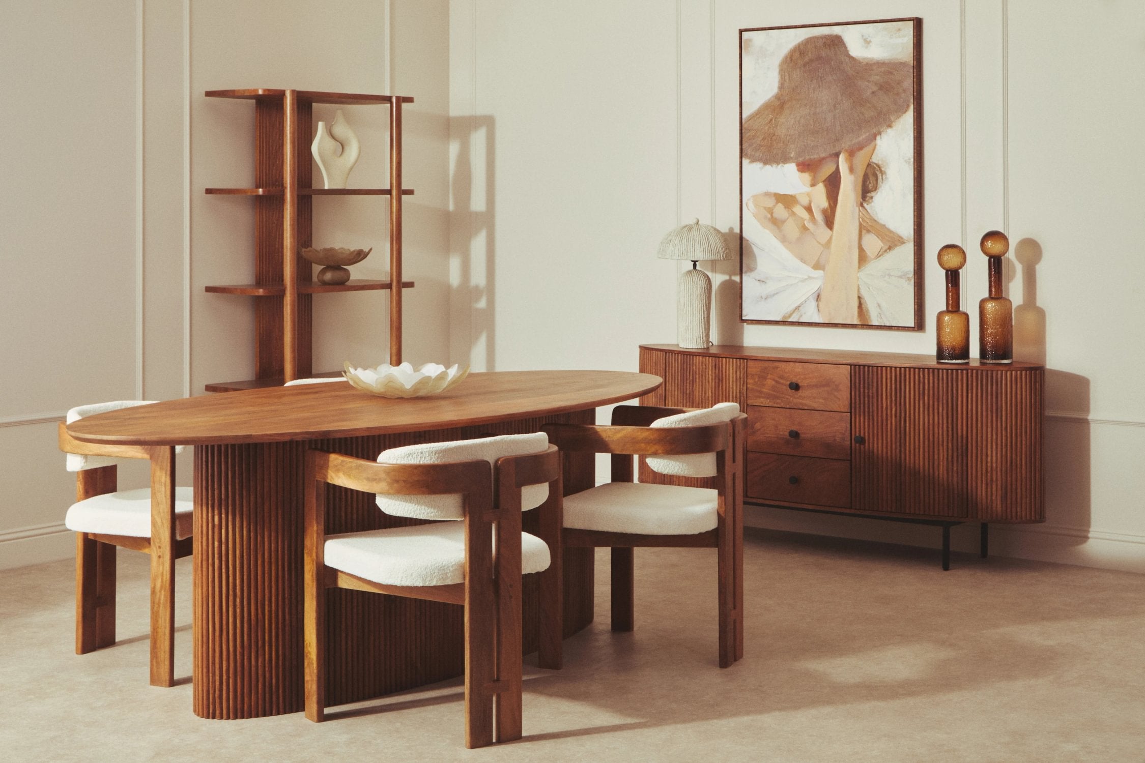 Tivoli Brown Mango Wood Oval Sideboard