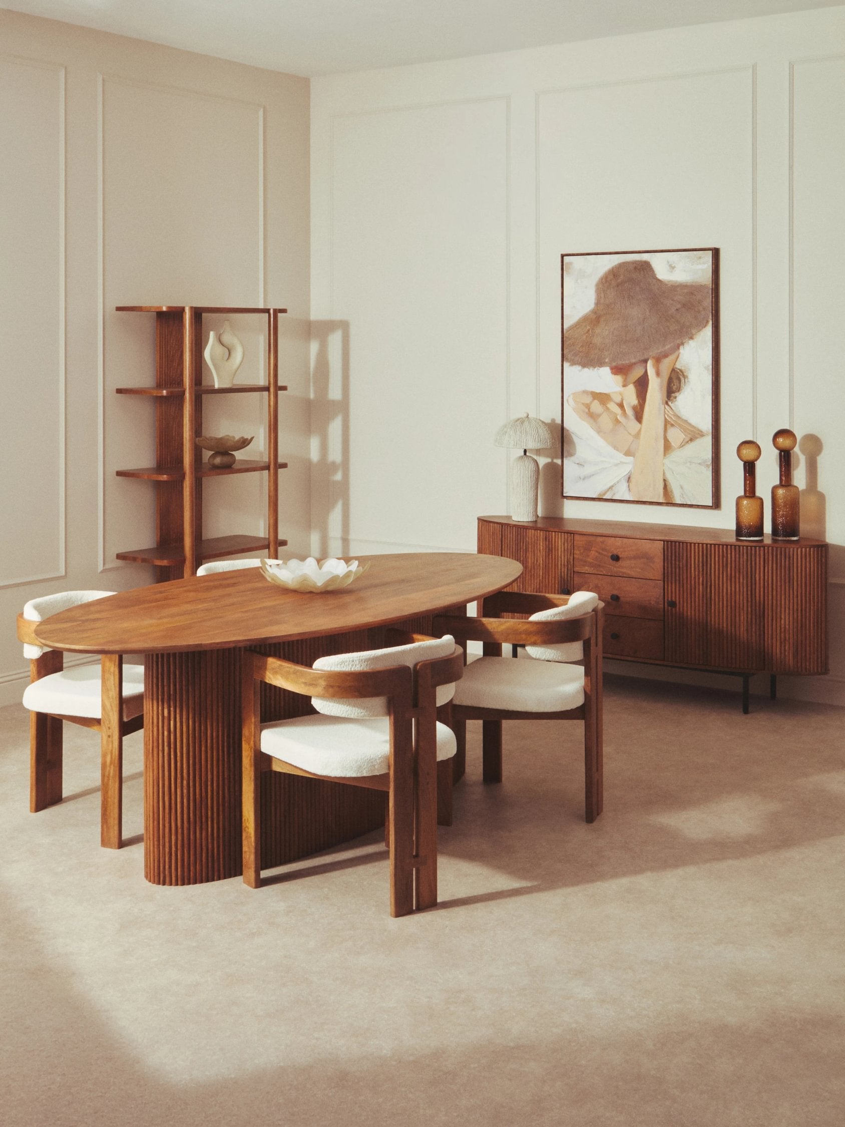 Tivoli Brown Mango Wood Oval Sideboard
