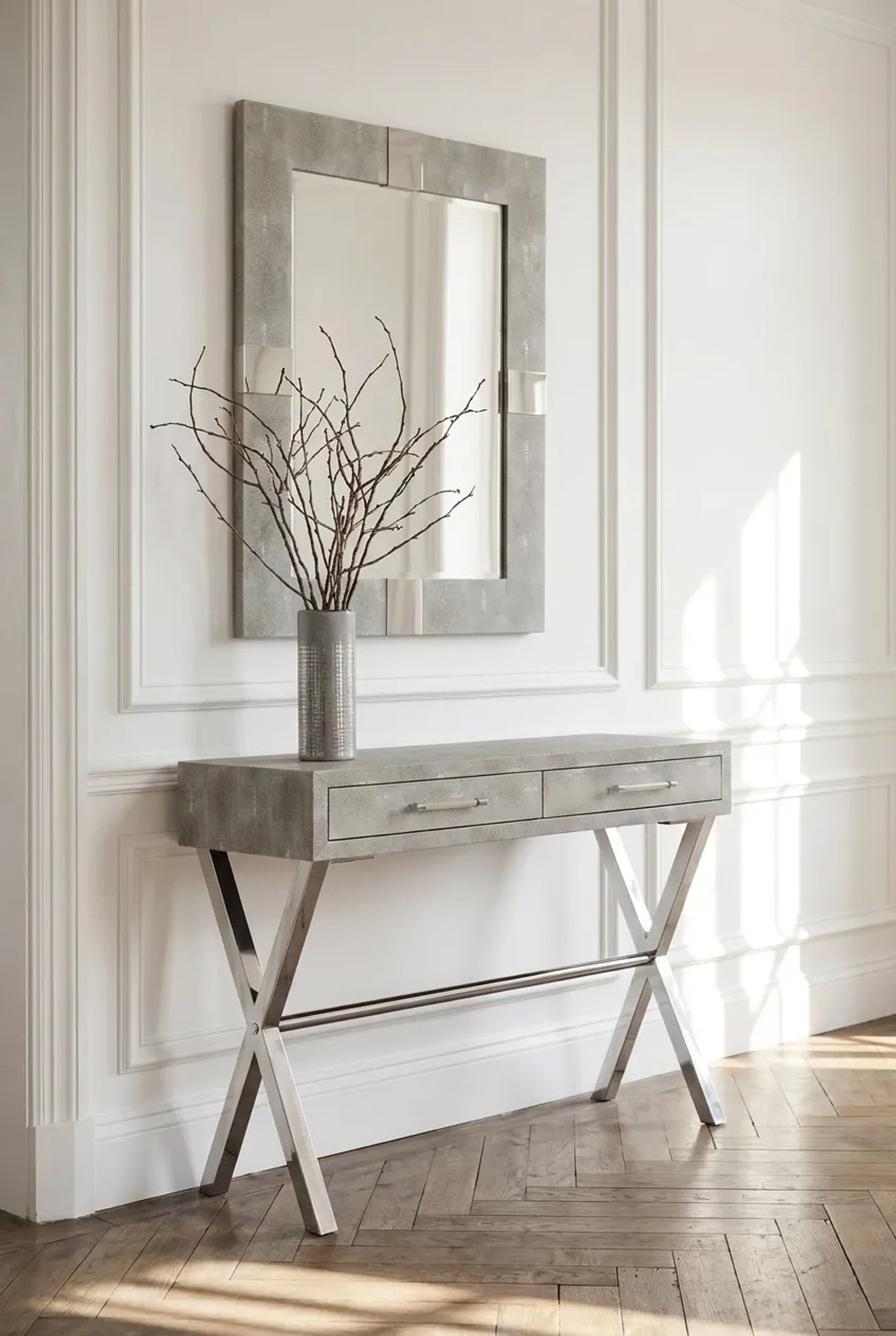 Belgravia 2 Drawer Grey Console Table