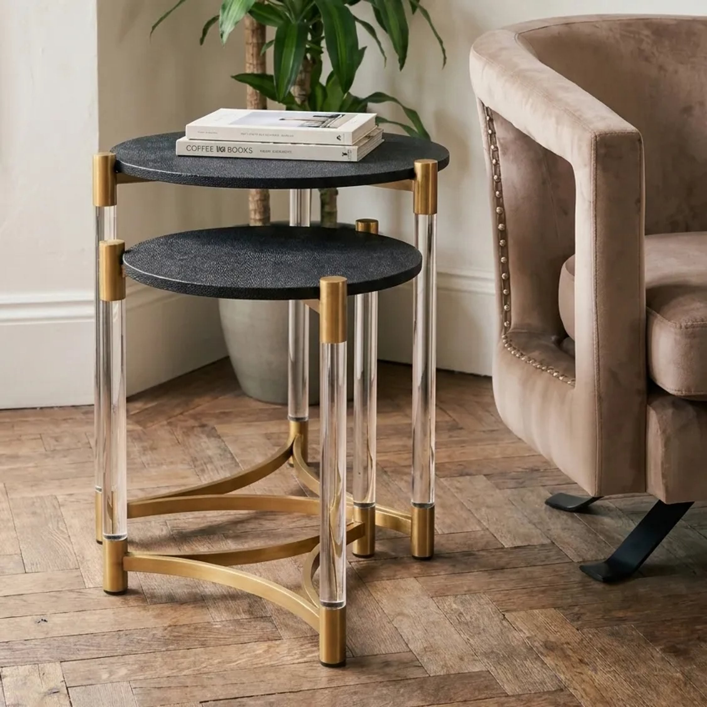 Set of 2 Belgravia Black Side Tables