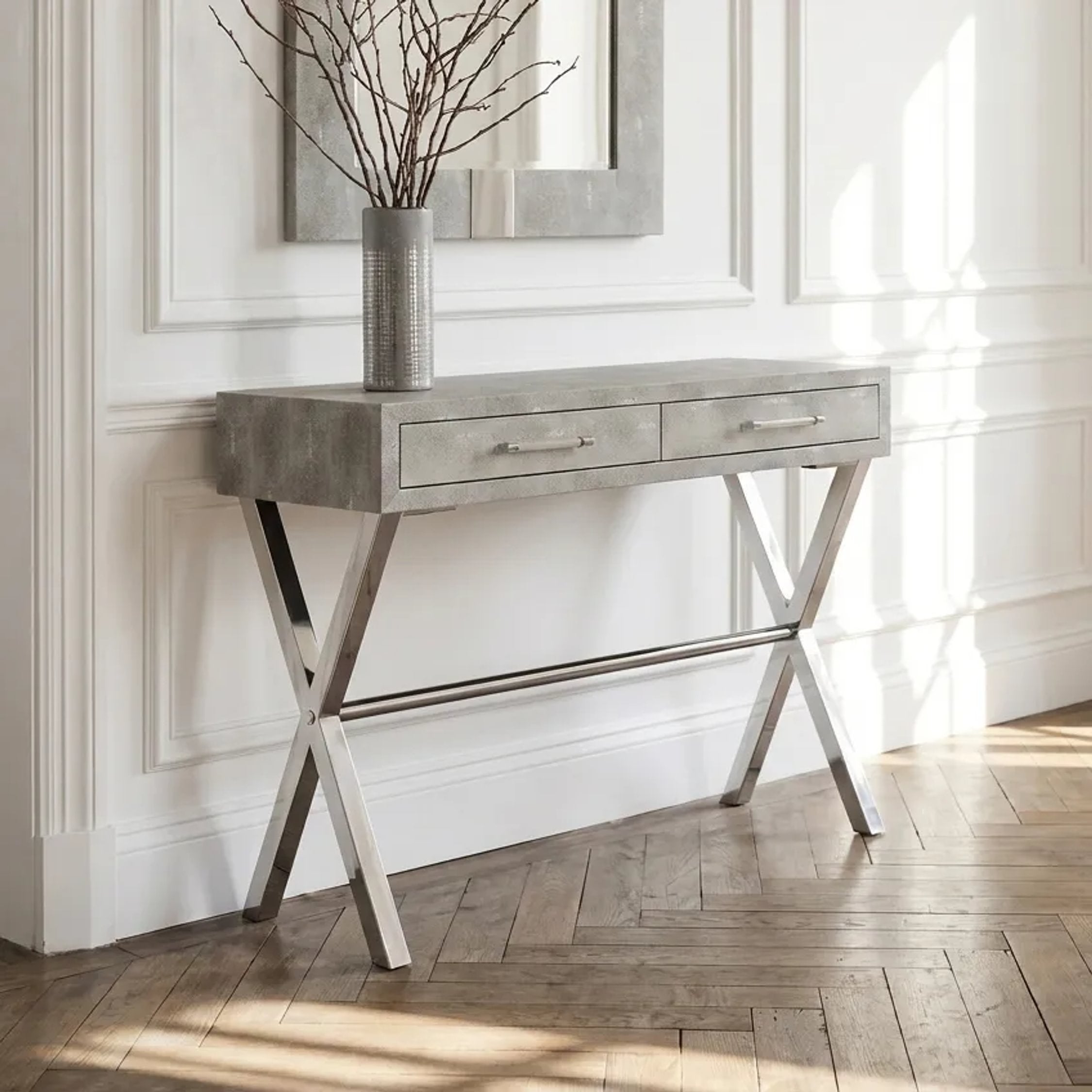 Belgravia 2 Drawer Grey Console Table