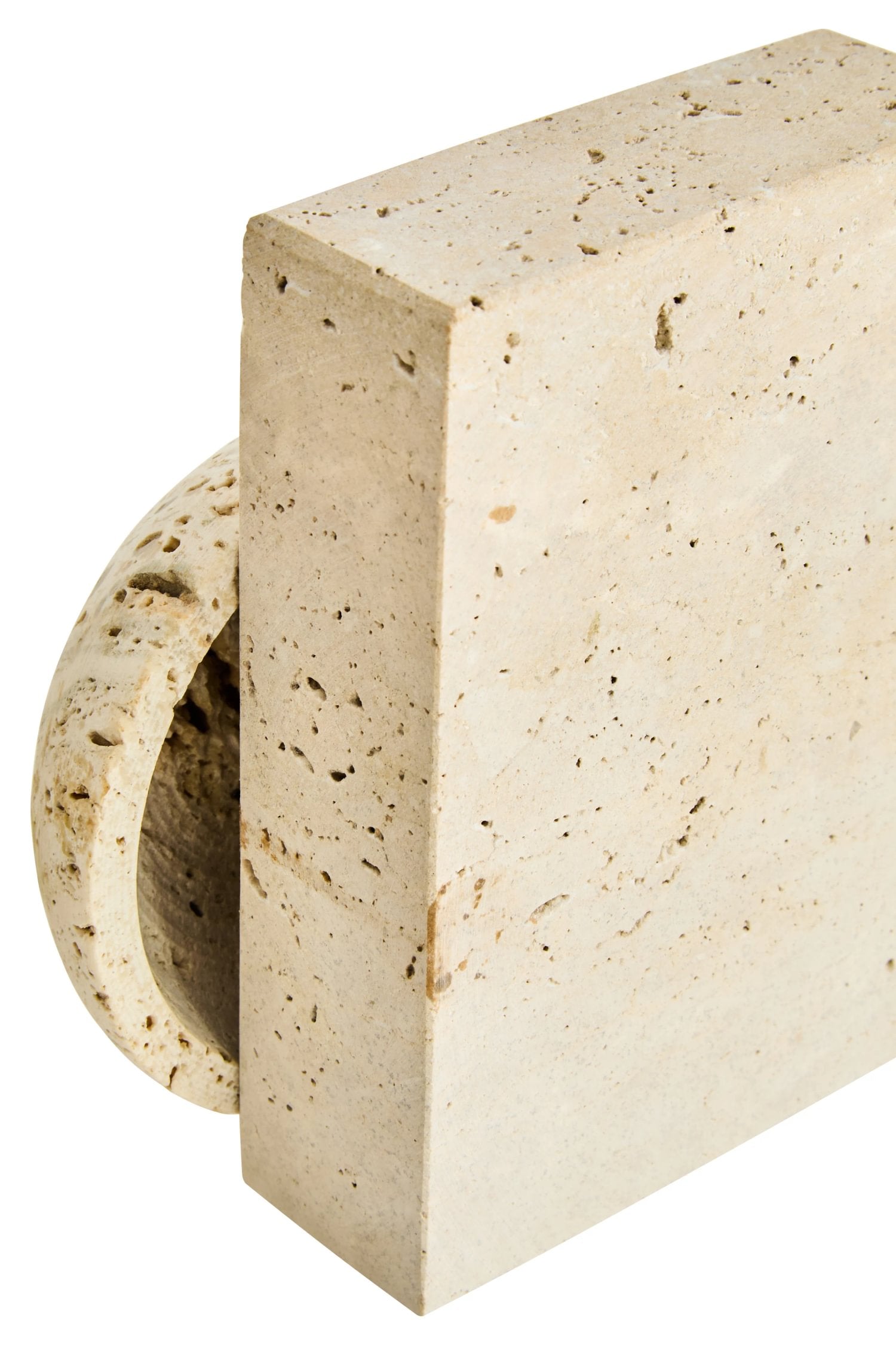 Set of 2 Terra Travertine Spherical Bookends