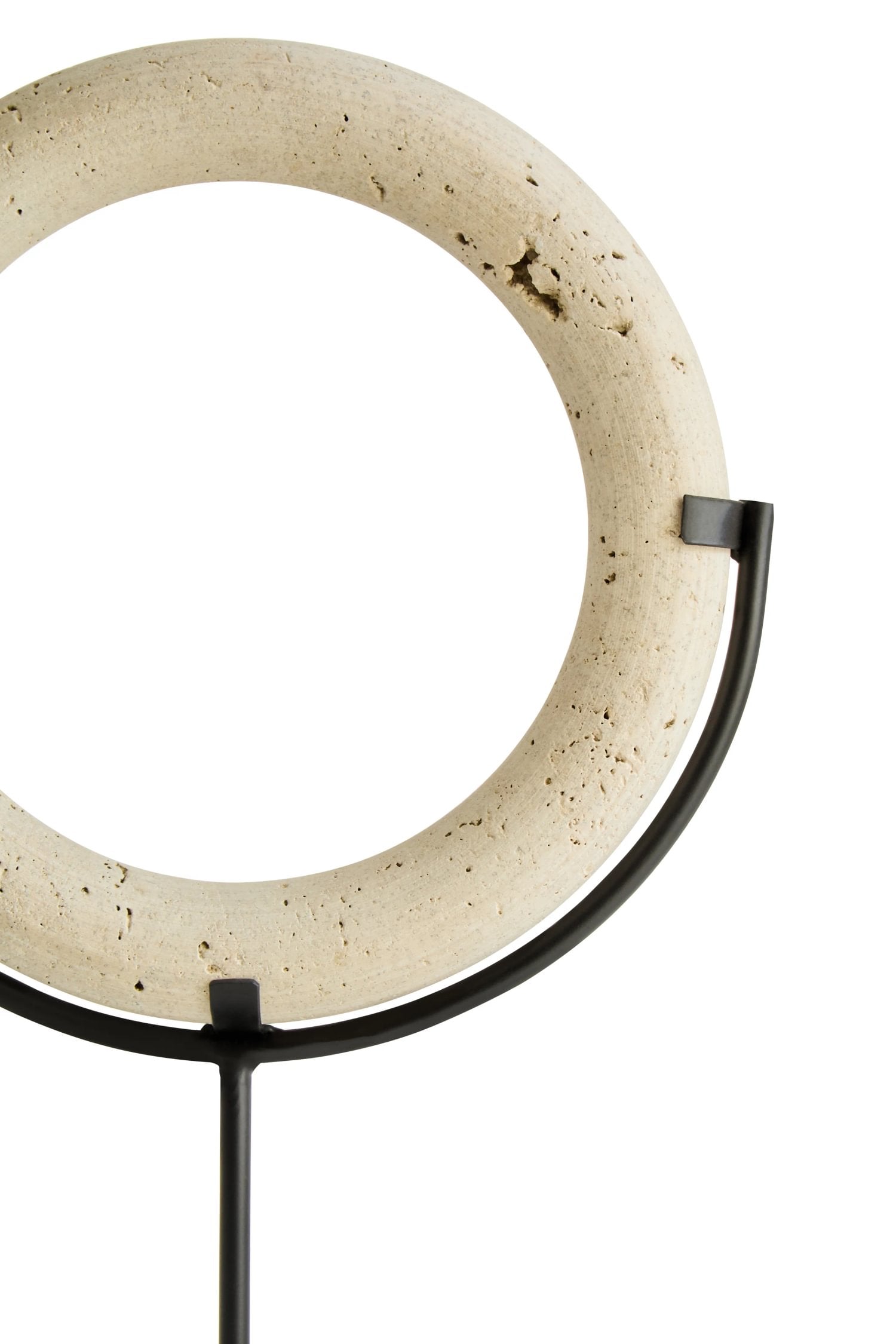 Terra Travertine Ring & Metal Stand Sculpture