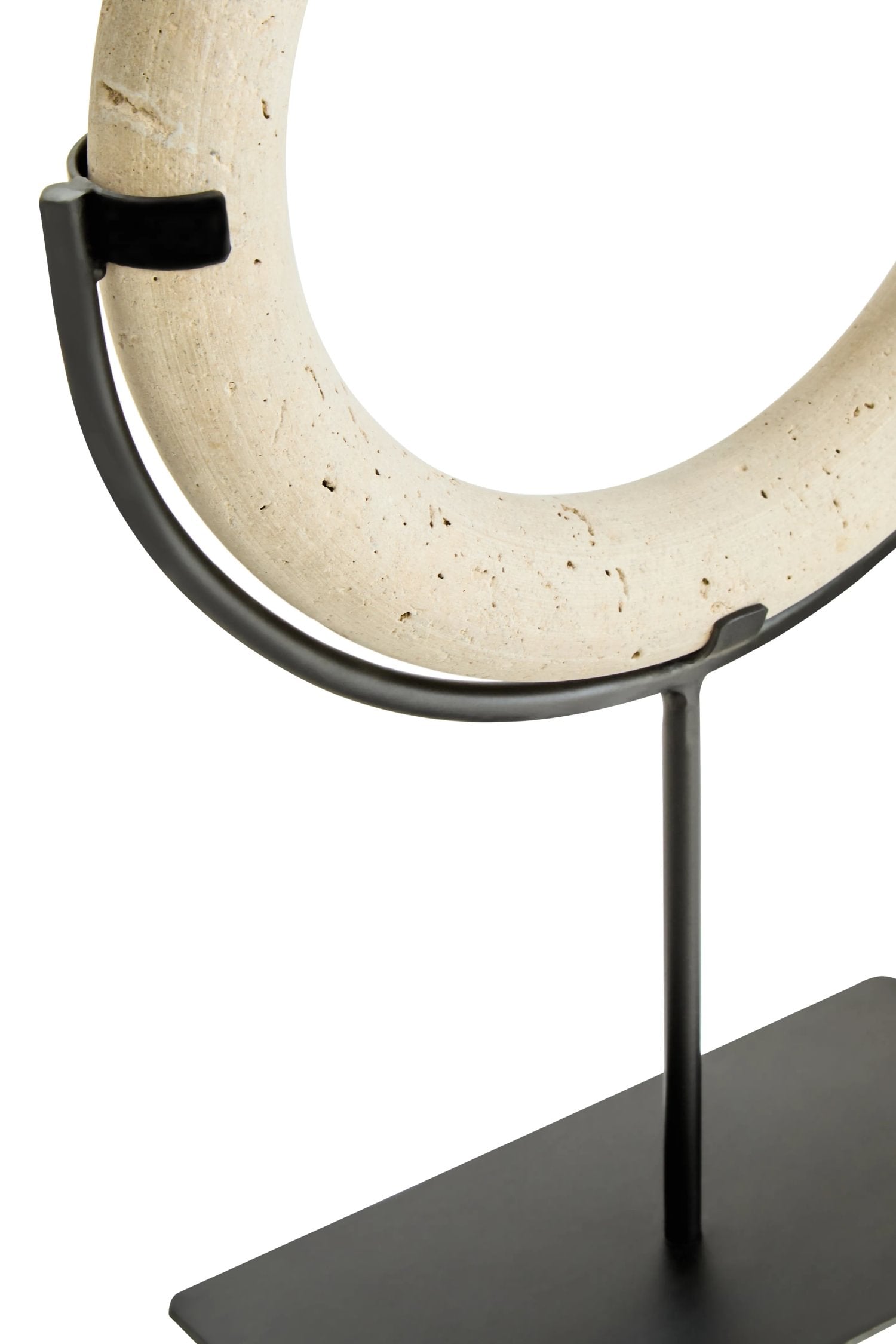 Terra Travertine Ring & Metal Stand Sculpture