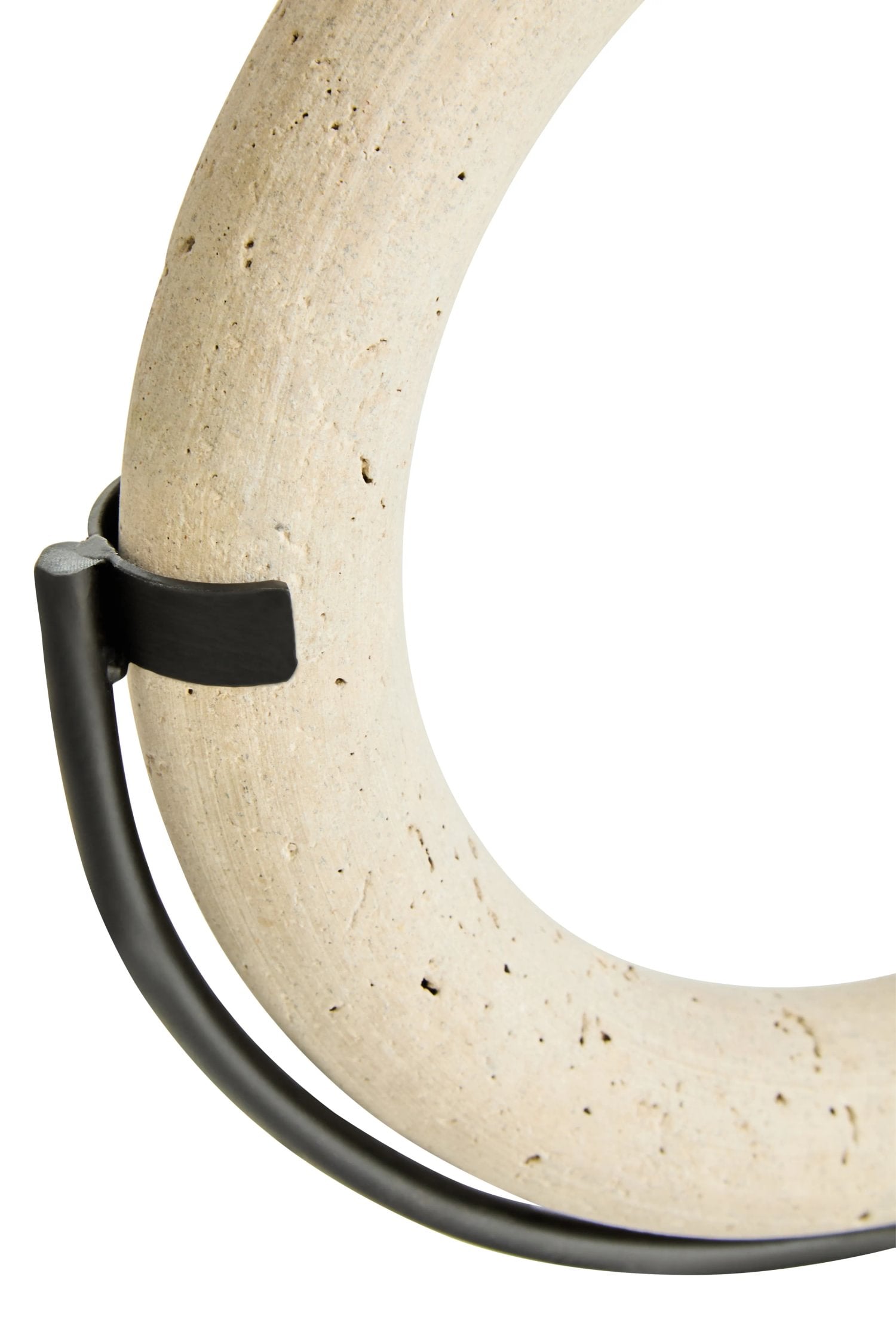 Terra Travertine Ring & Metal Stand Sculpture