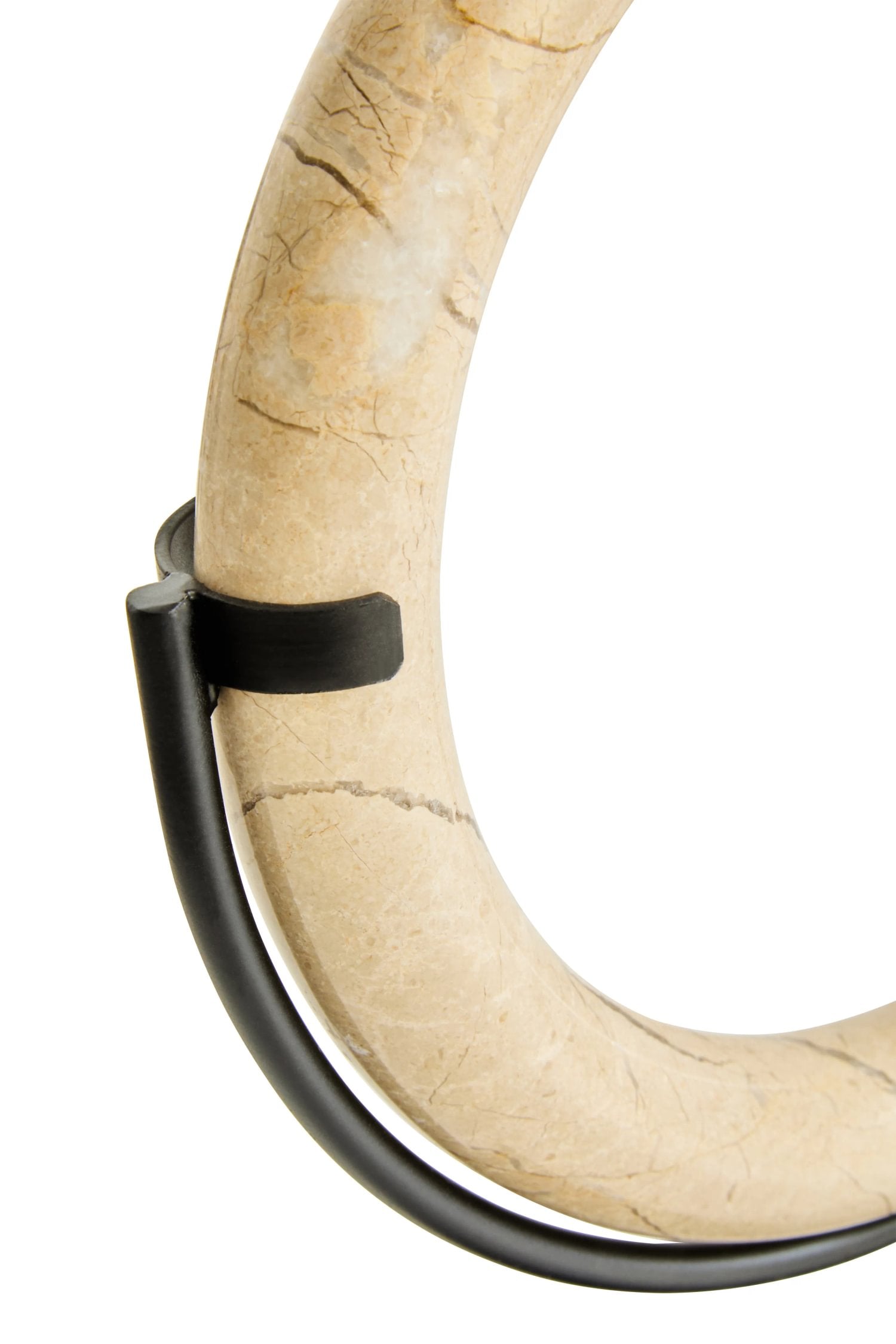 Palladio Cream Marble Ring & Metal Stand Sculpture