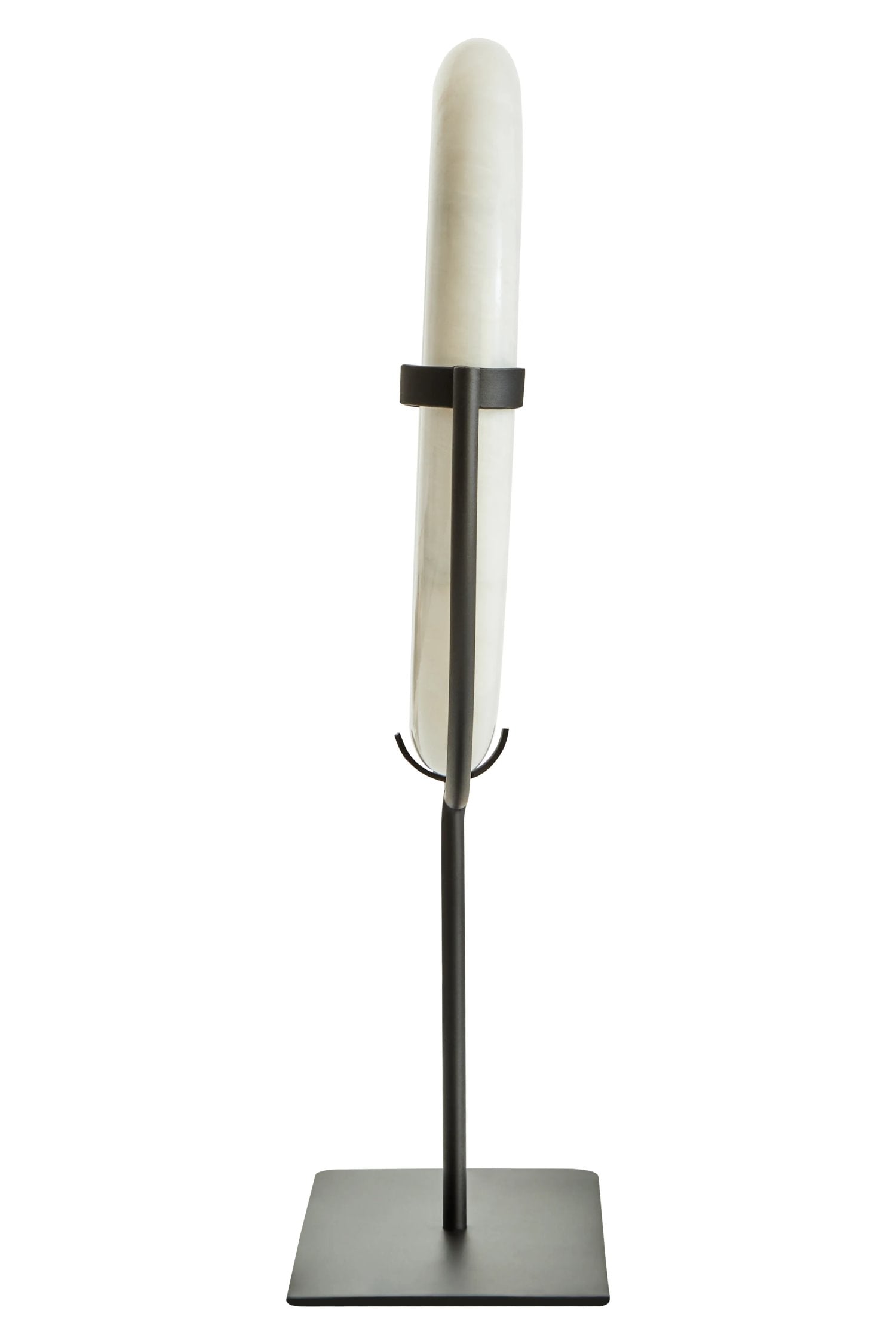 Palladio White Marble Ring & Metal Stand Sculpture